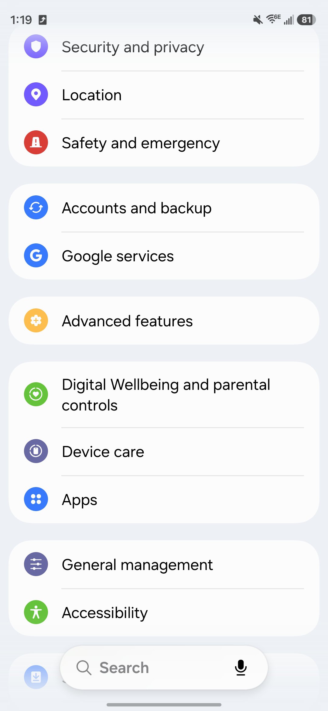 Screenshot showing how to disable screenshot swipe gesture on Samsung phones.