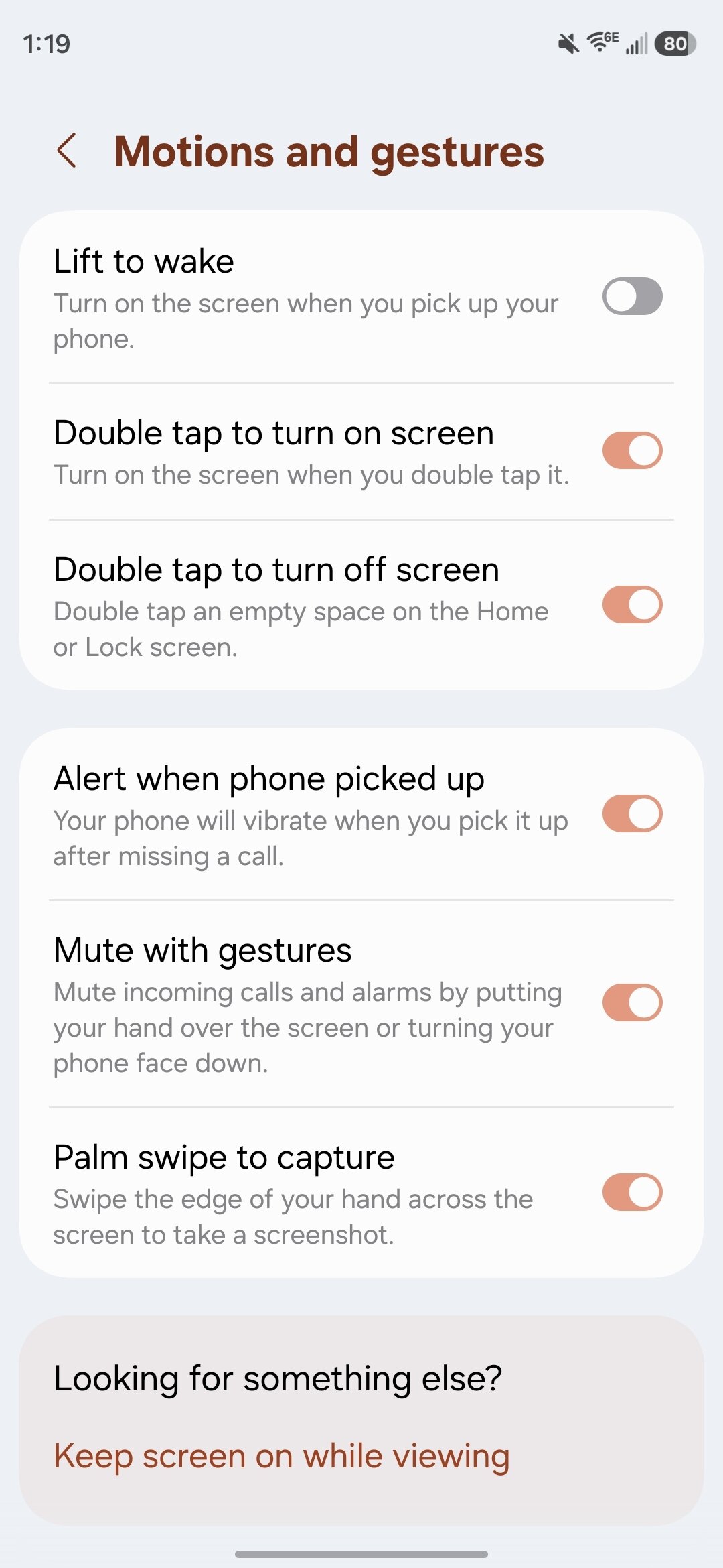 Screenshot showing how to disable screenshot swipe gesture on Samsung phones.