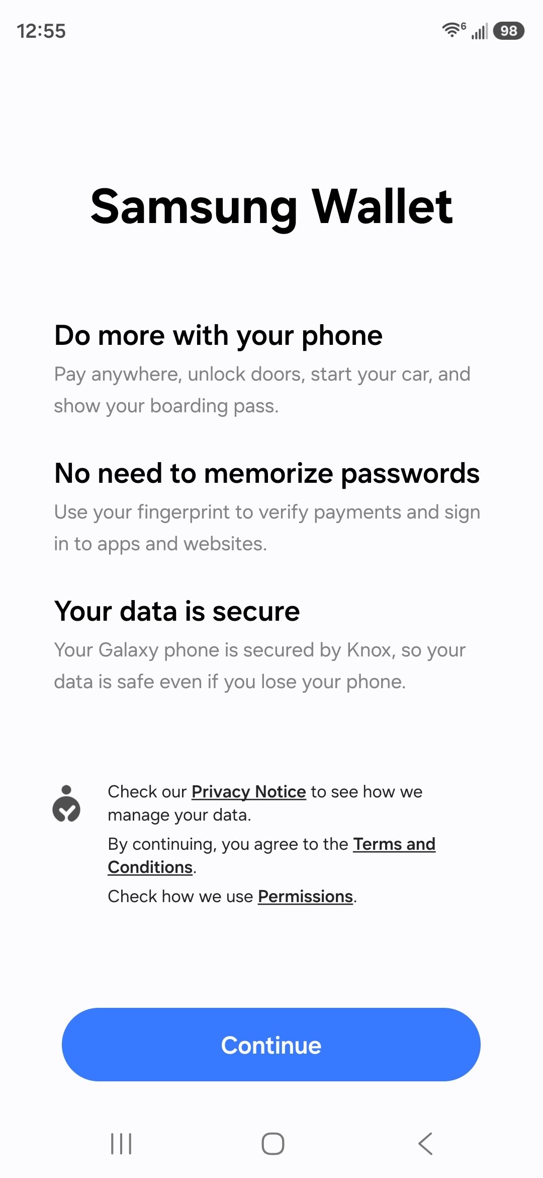 Screenshot showing how to turn off Quick Access shortcuts for Samsung Wallet.
