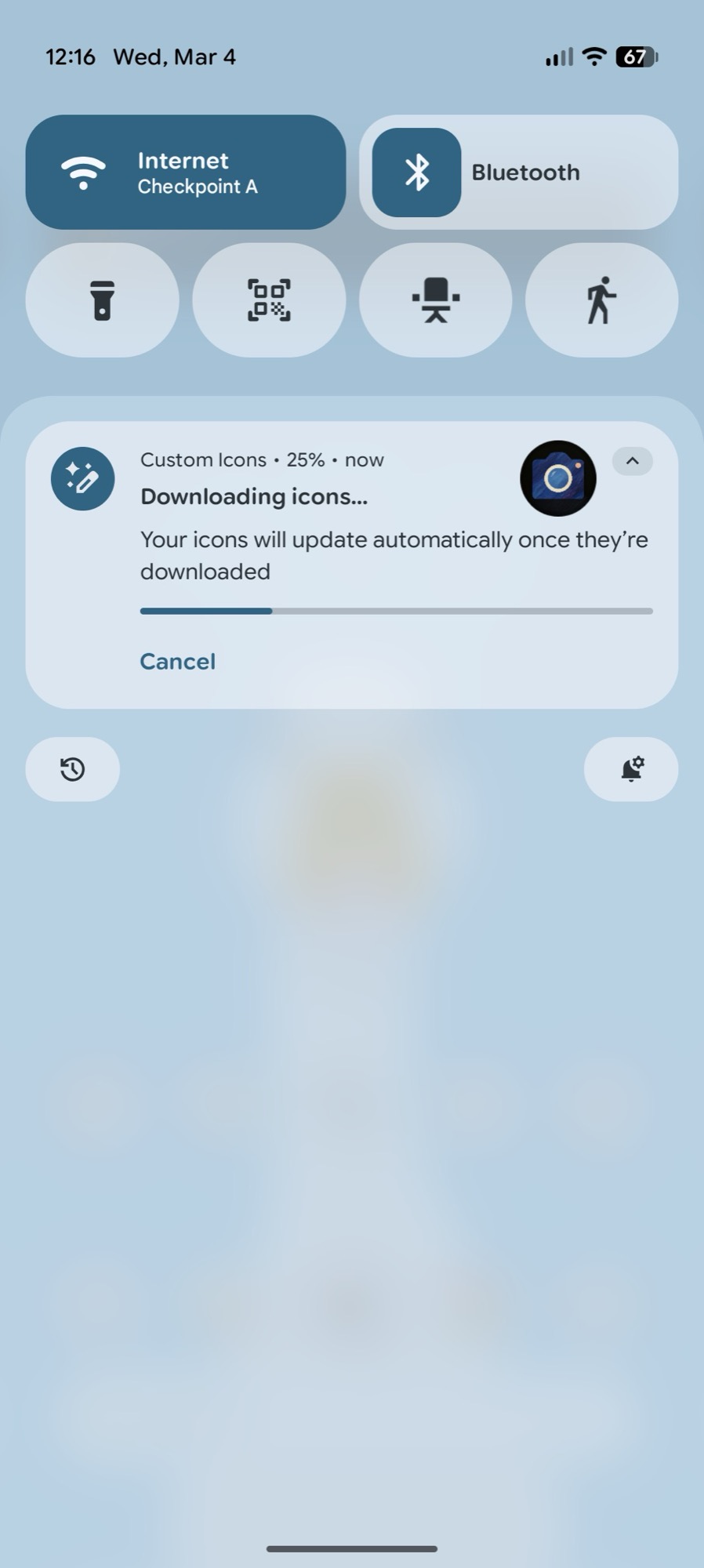 screenshot android 16 qpr3 wallpaper style icons create easel denim ready download