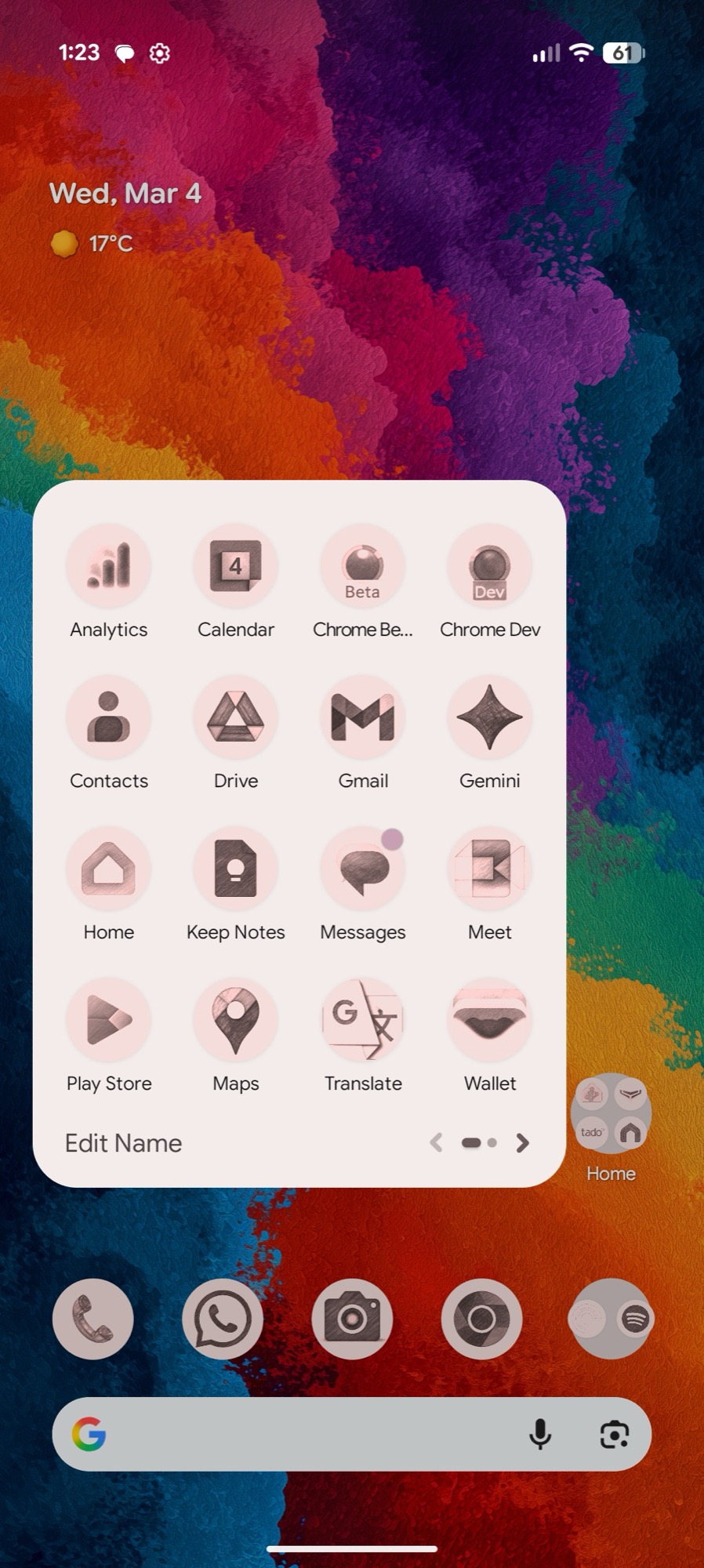 screenshot android 16 qpr3 wallpaper style icons create scribbles pink 2