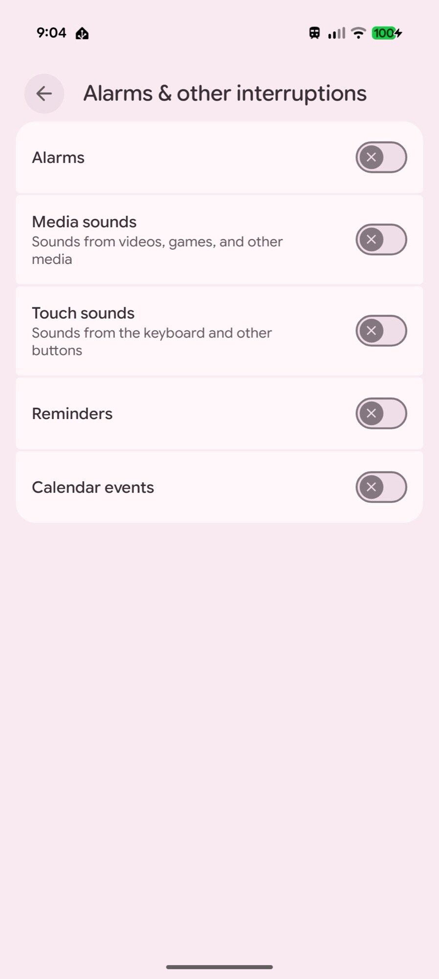 screenshot pixel android transit mode settings alarms interruptions