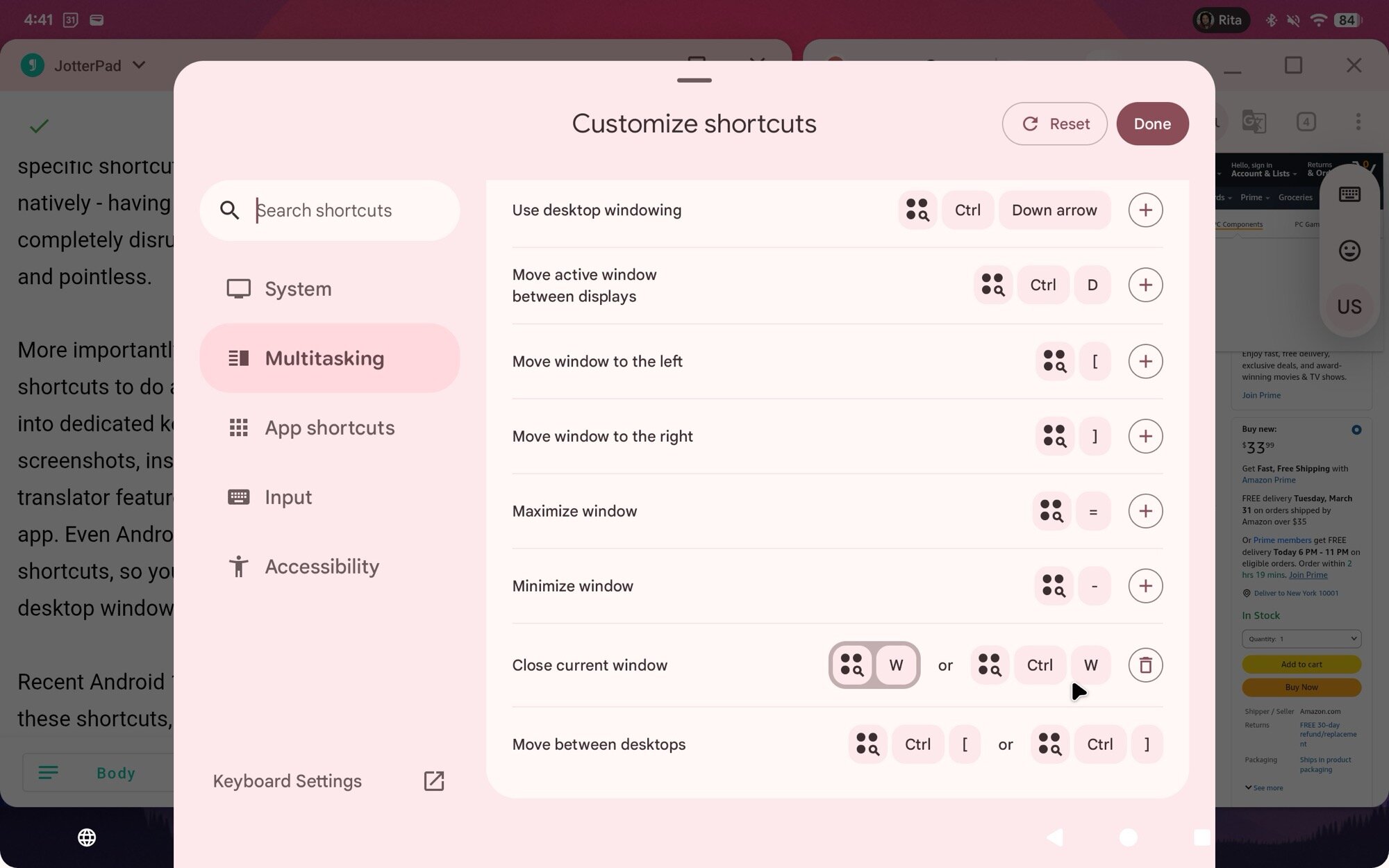 screenshot pixel tablet android keyboard shortcuts system customized