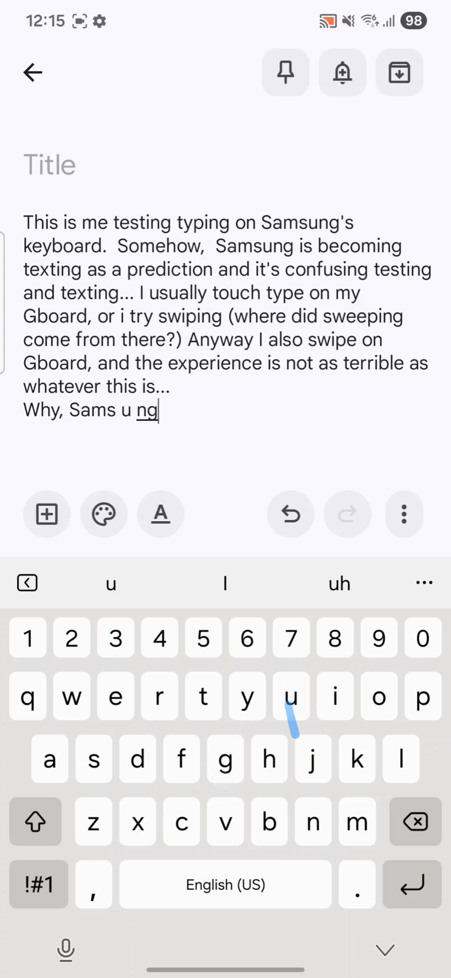 screenshot samsung keyboard random spaces 1