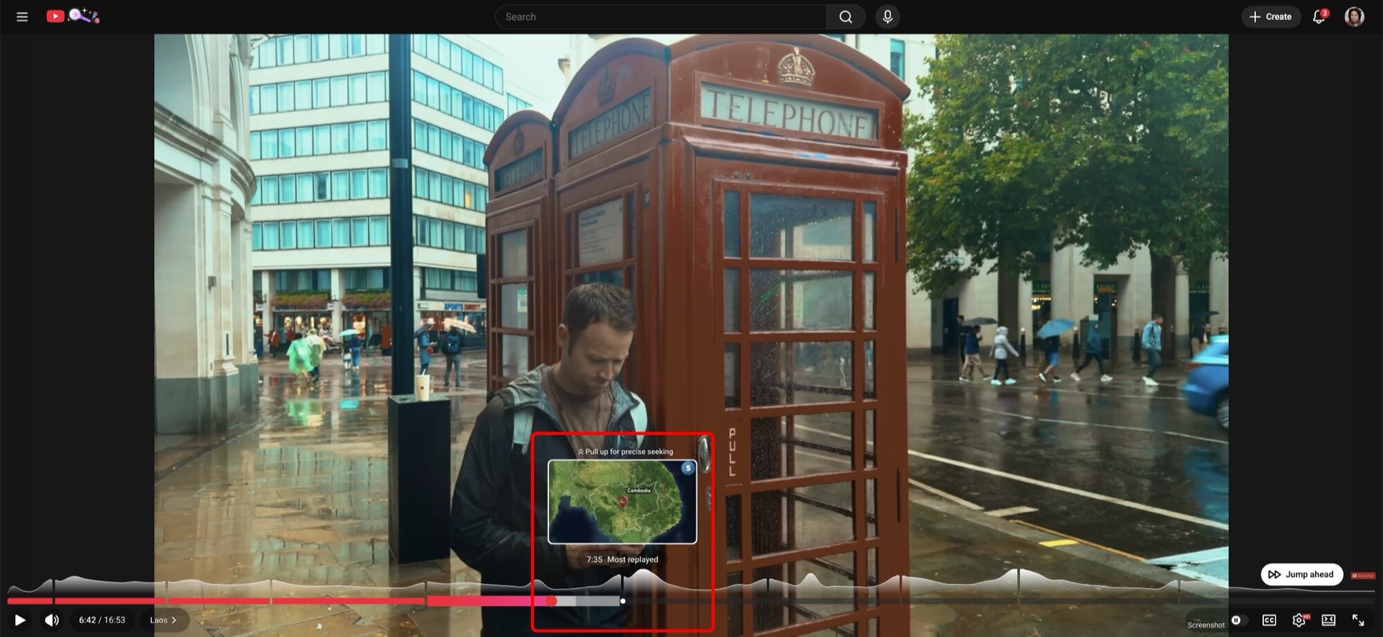 YouTube desktop screenshot jump ahead Most replayed