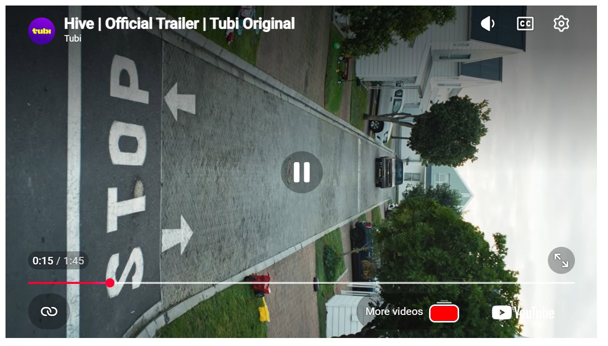 The new UI for the YouTube embed player.