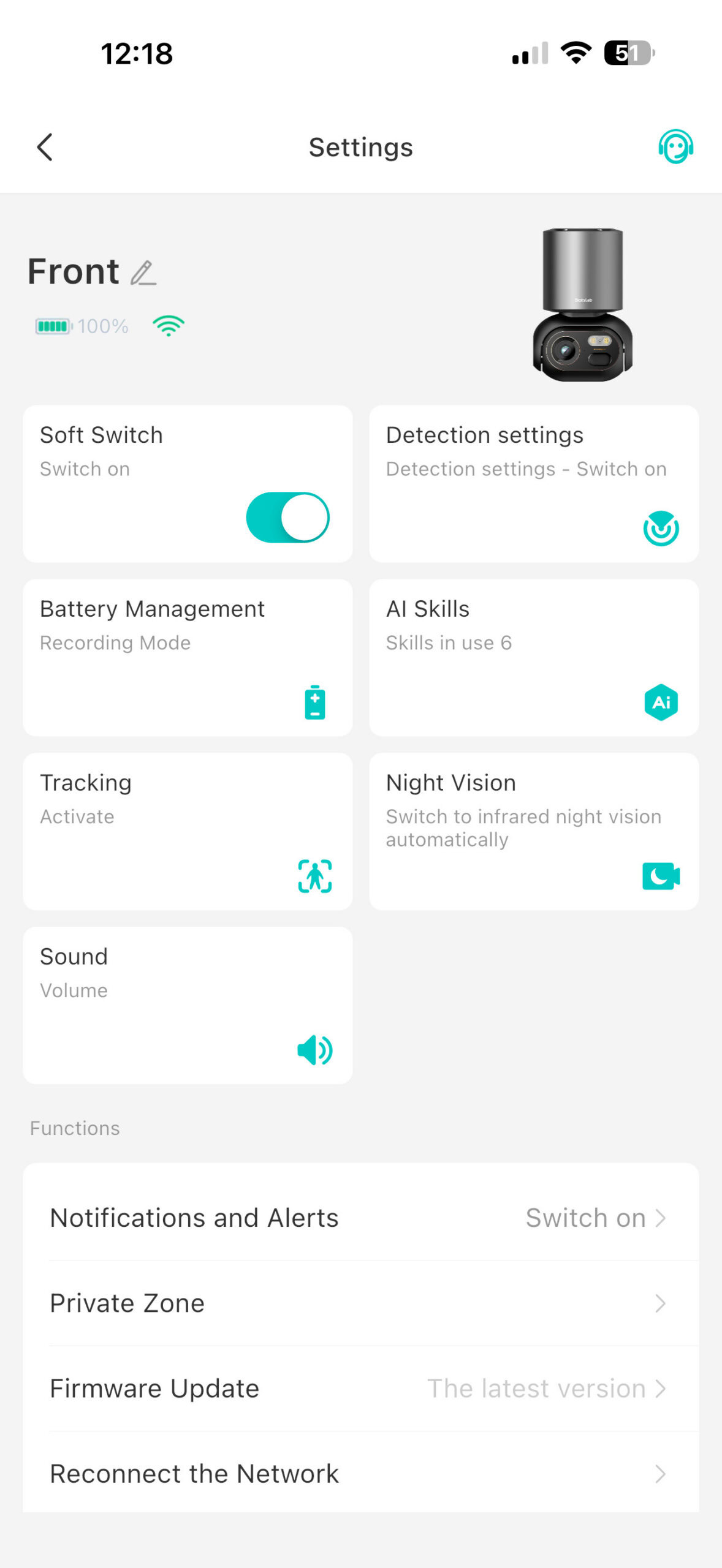 Botslab W510 4K AI Security Camera System app navigation and settings 3