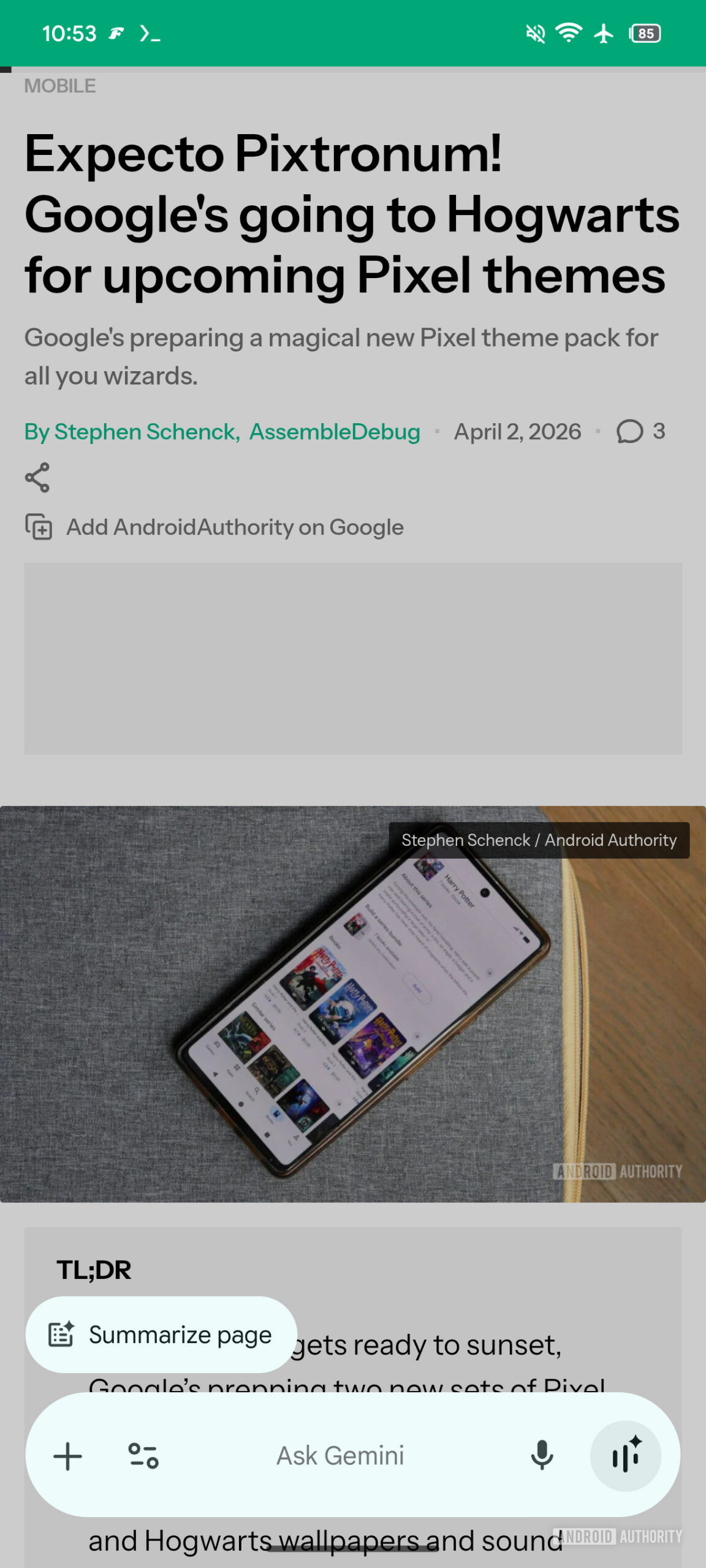 Gemini Live overlay color theming floating bar 2