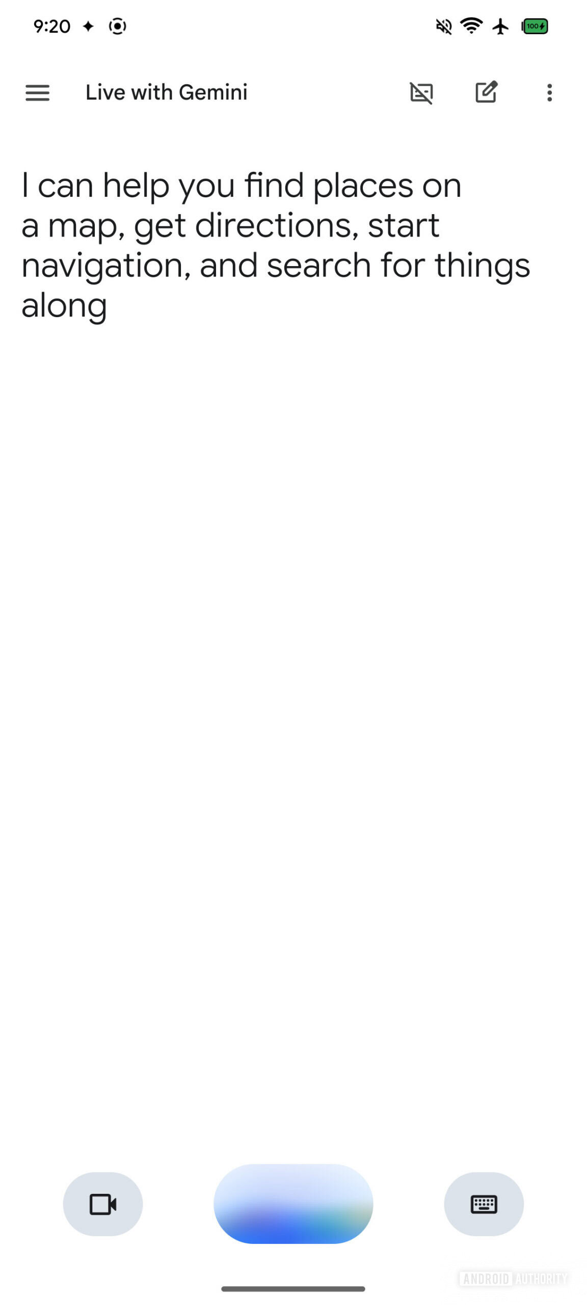 Gemini Live shows responses as you talk