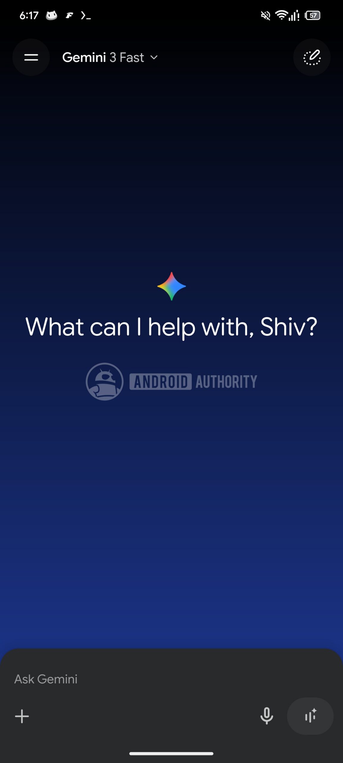 Gemini upcoming chat interface dark watermarked