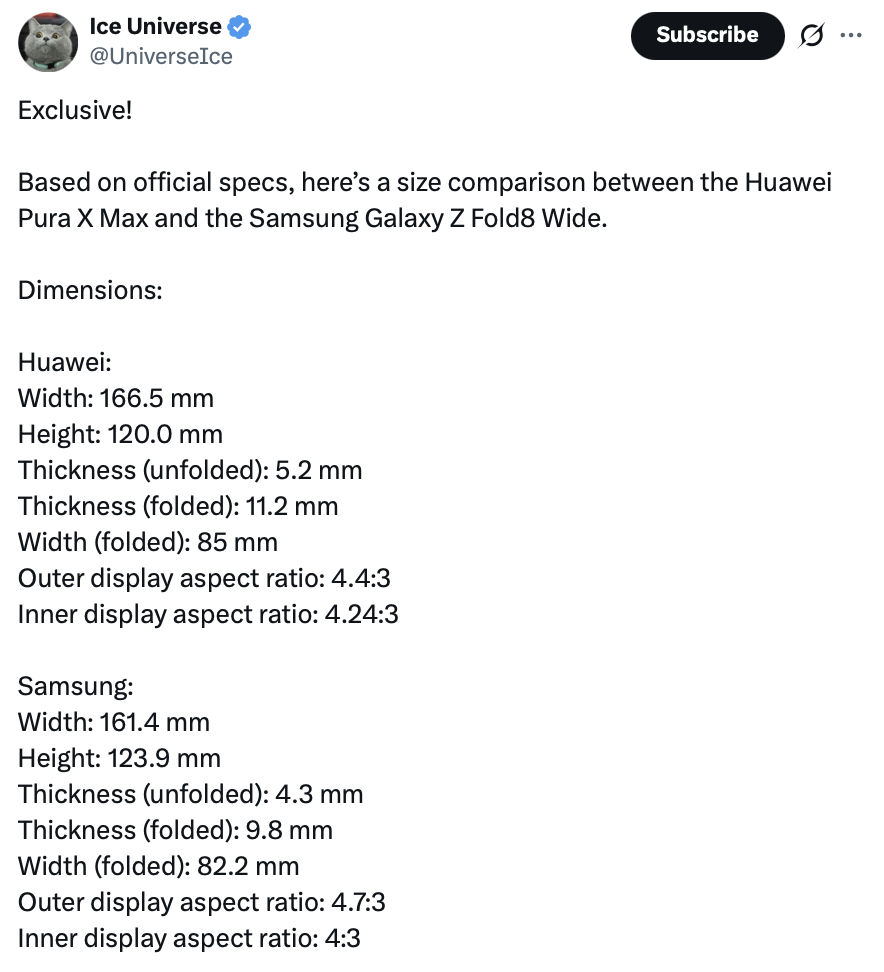 The Galaxy Z Fold 8 Wide aspect ratio leak.