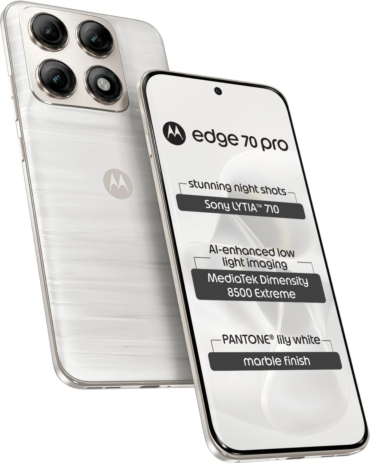 Moto Edge 70 Pro Pantone Lily White