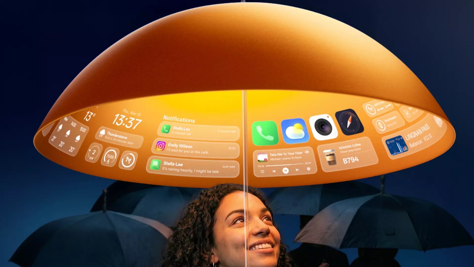 A top phone maker just announced an Android umbrella with a 4K display, cameras, and thrusters!