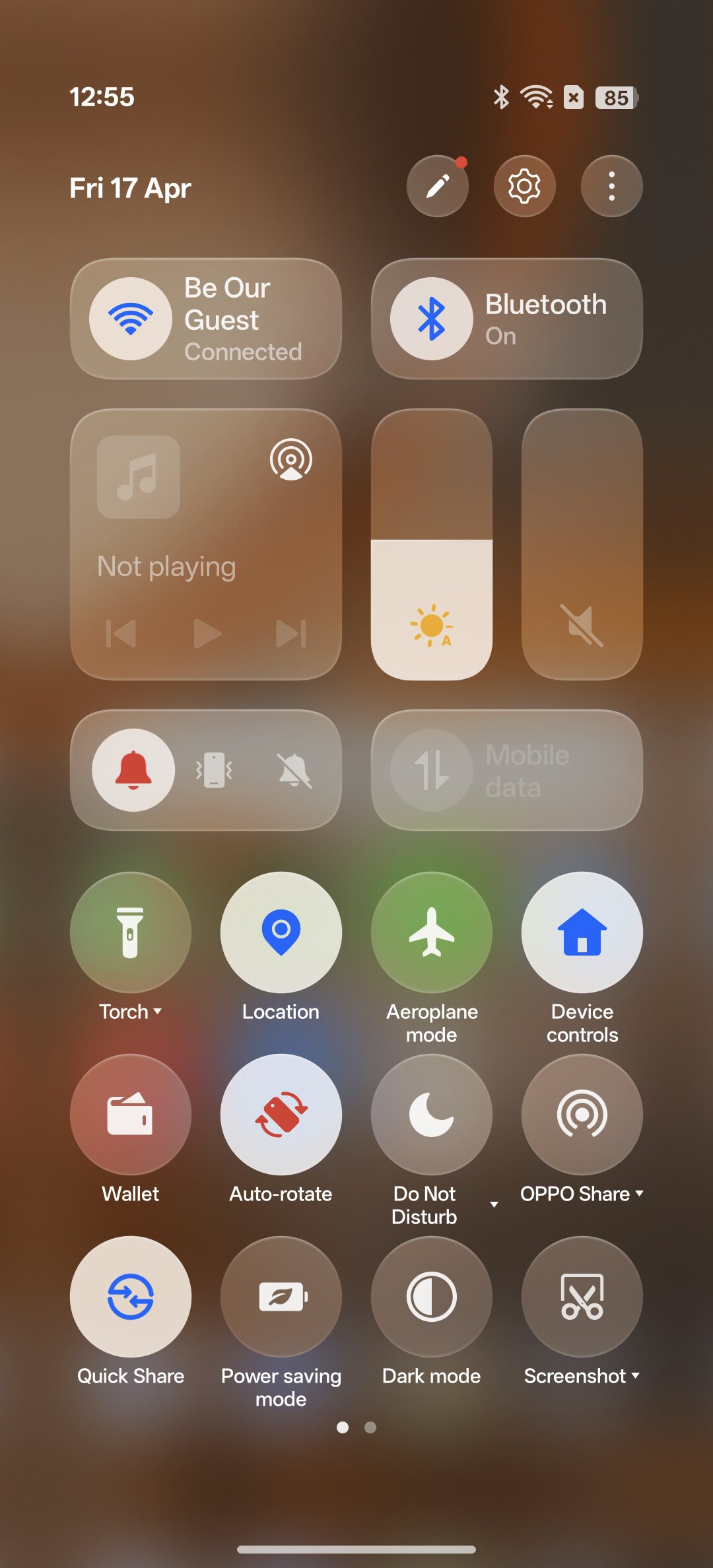 OPPO Find X9 Ultra Quick Settings