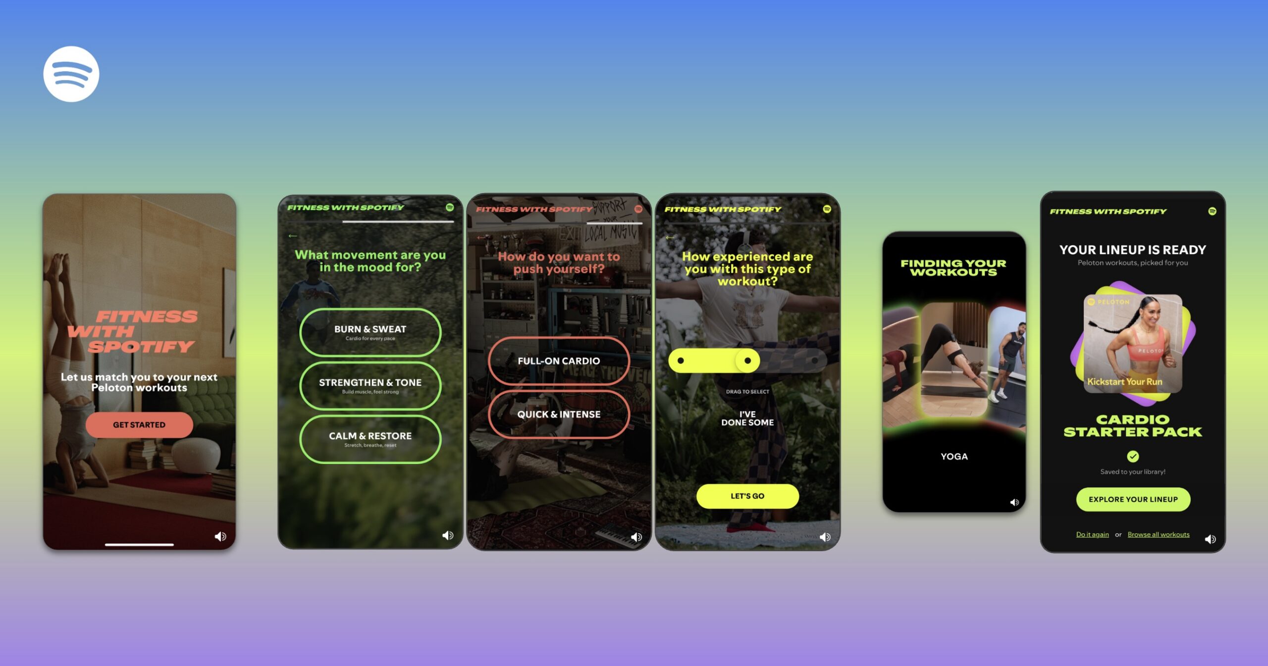 Spotify Fitness onboarding flow