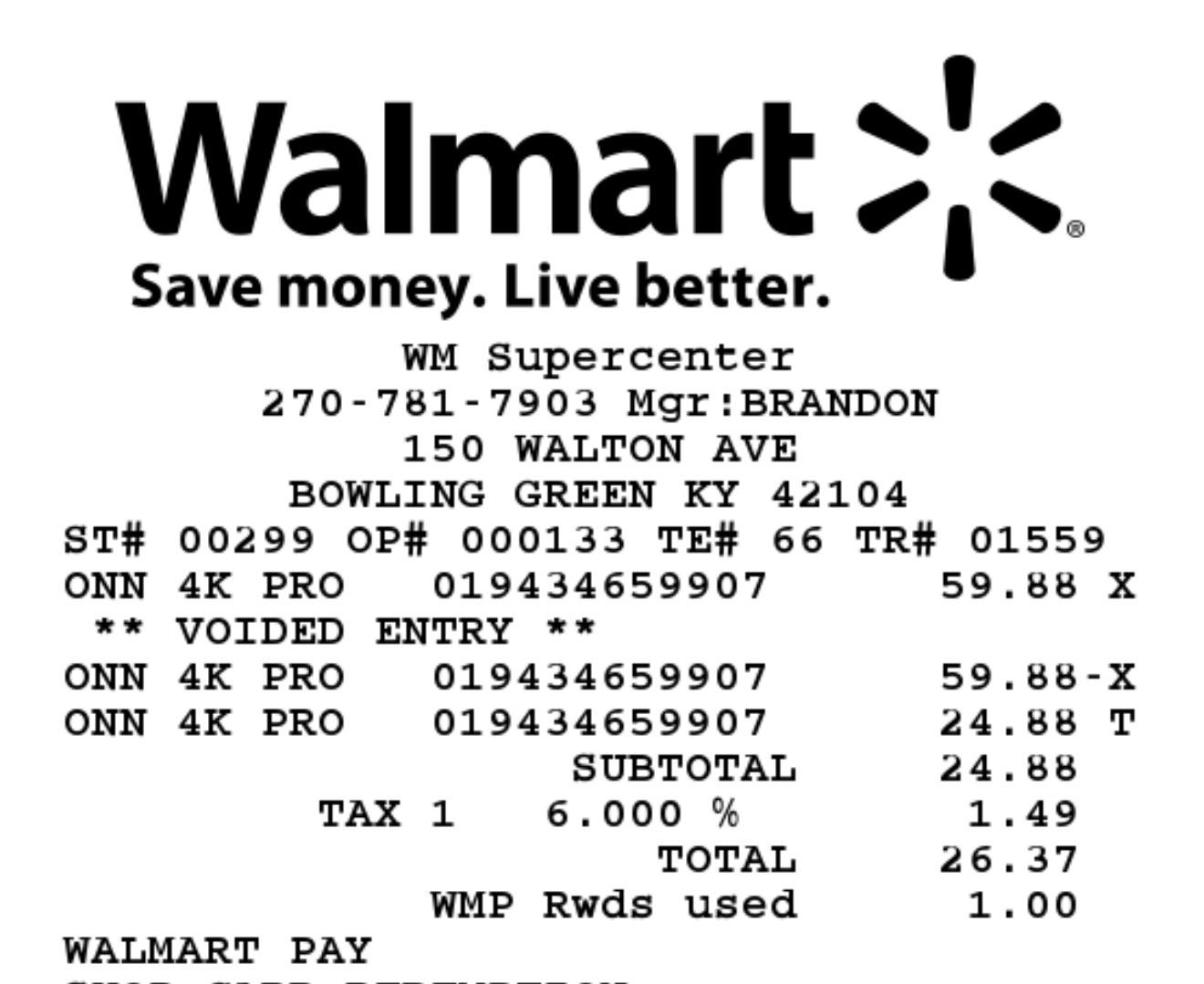 Onn 4K Pro pricing error on Walmart