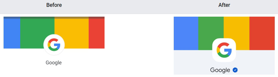 RCS for Business New logo shape and verification checkmark