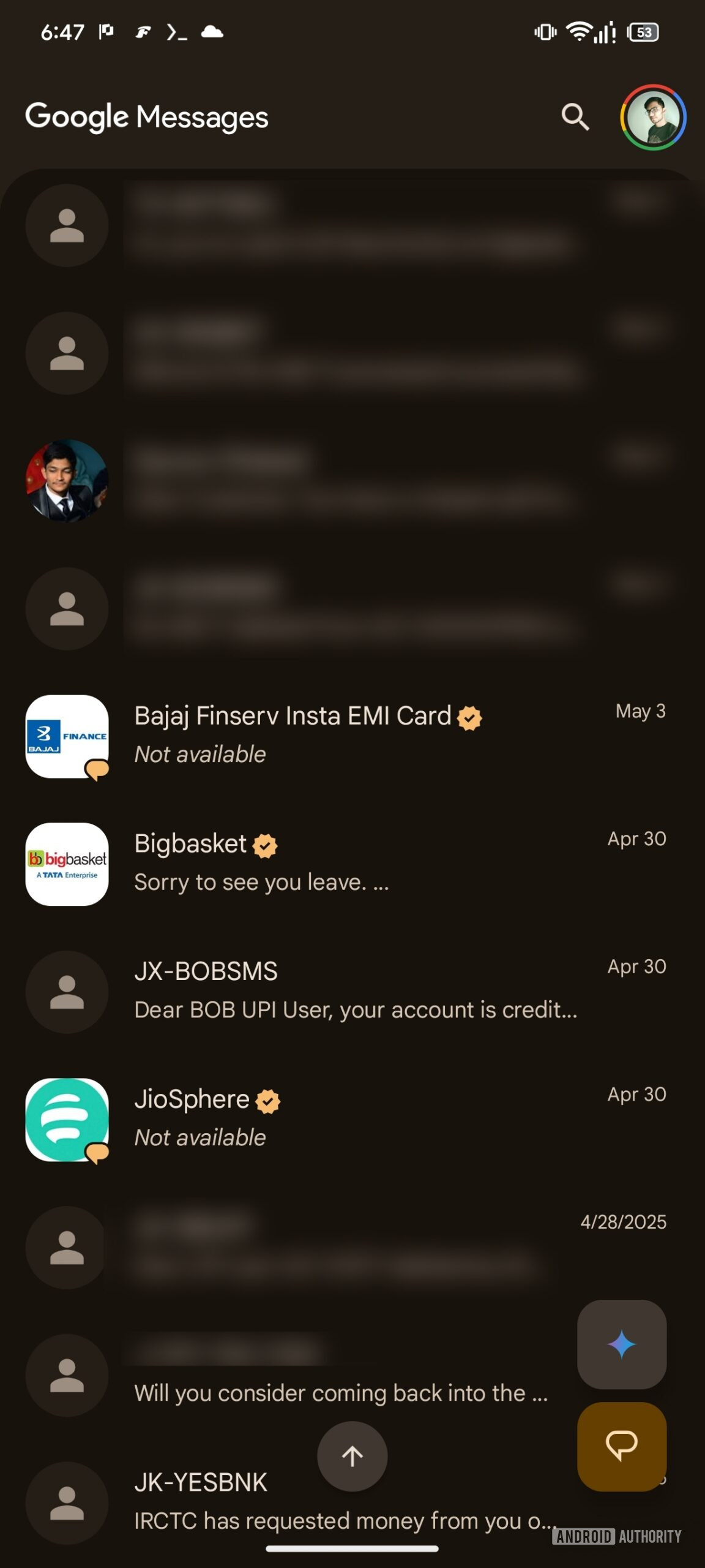 RCS for business showing rounded square icons