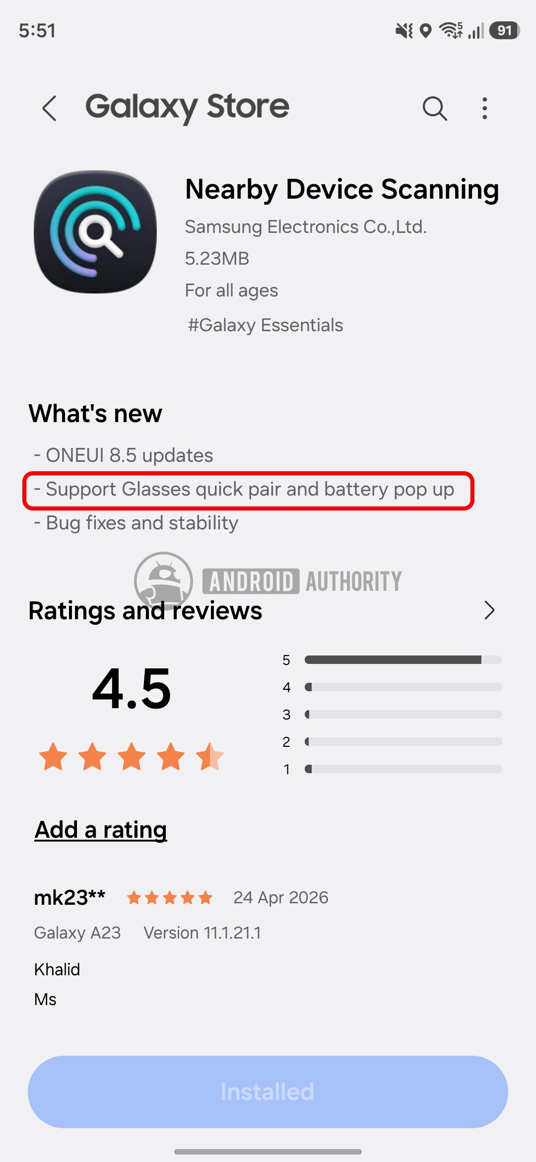 Samsung Neaby Device Scanning glasses watermarked