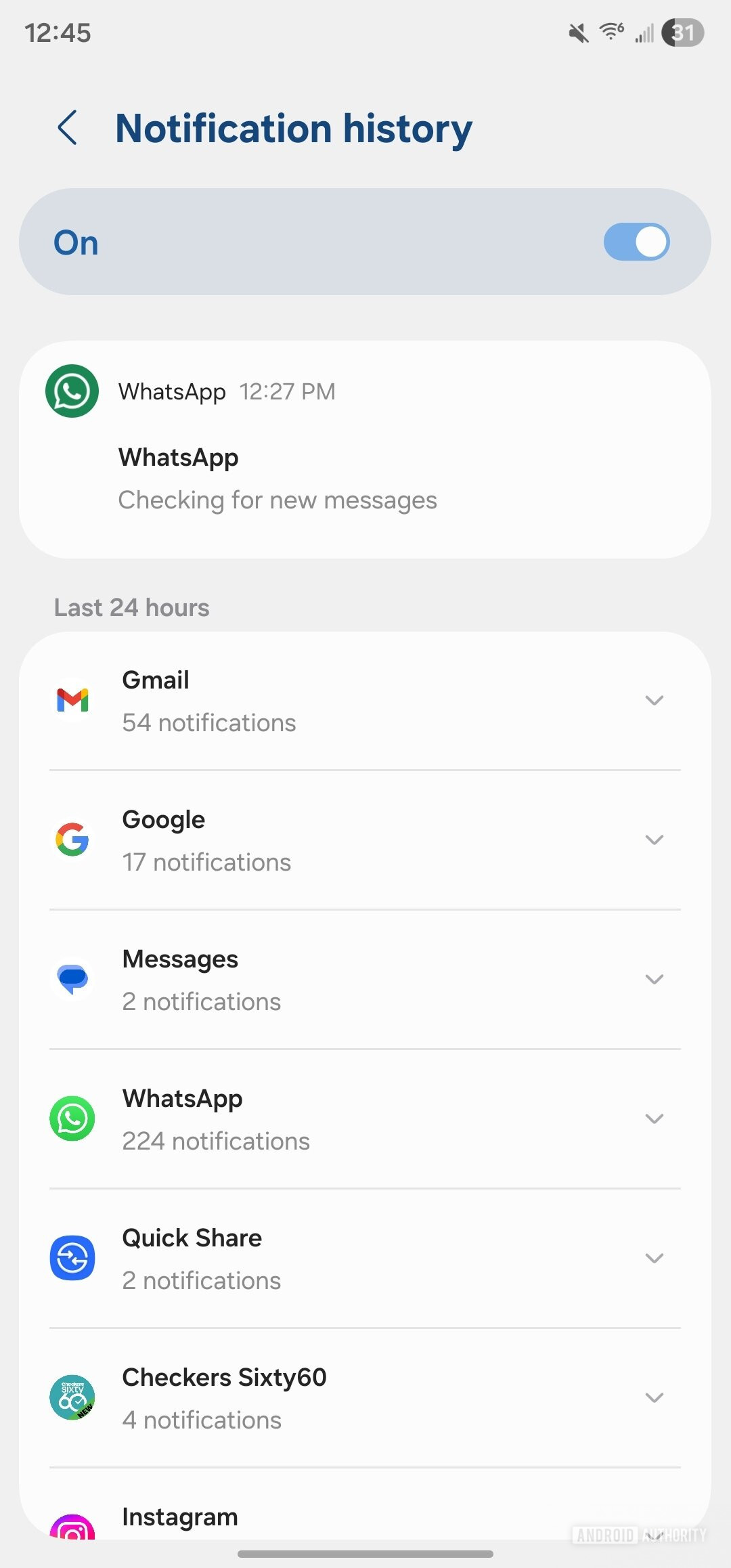 Samsung notification history 2