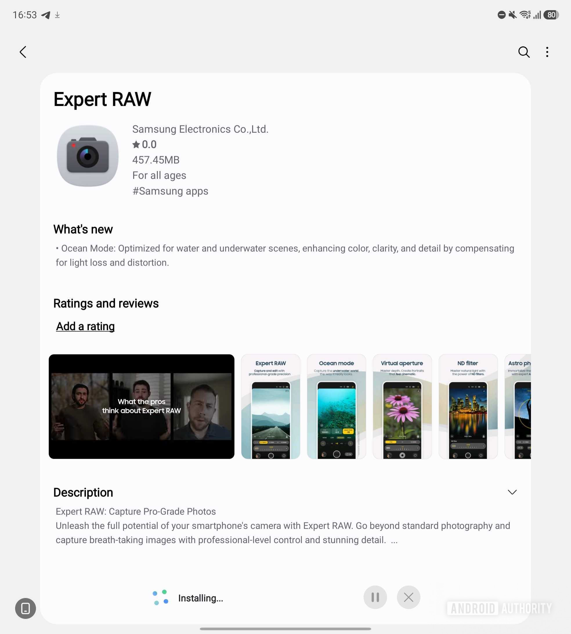 Expert RAW Ocean Mode 3