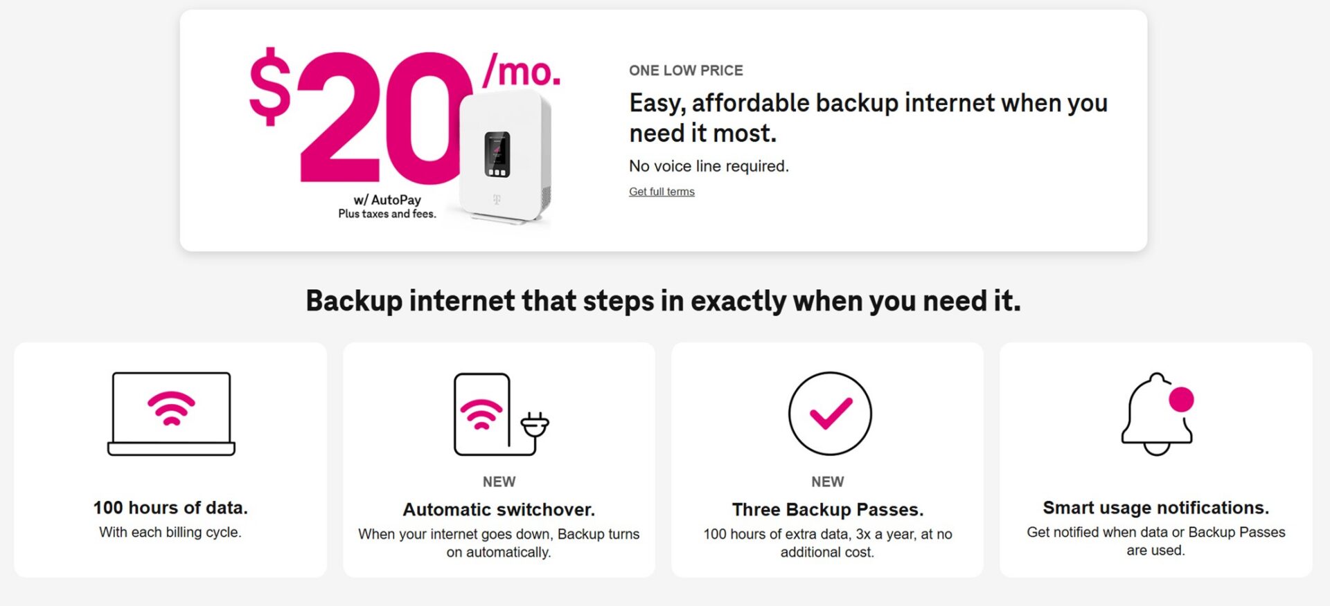 T-Mobile ditches data caps for time limits on its backup internet plan ...