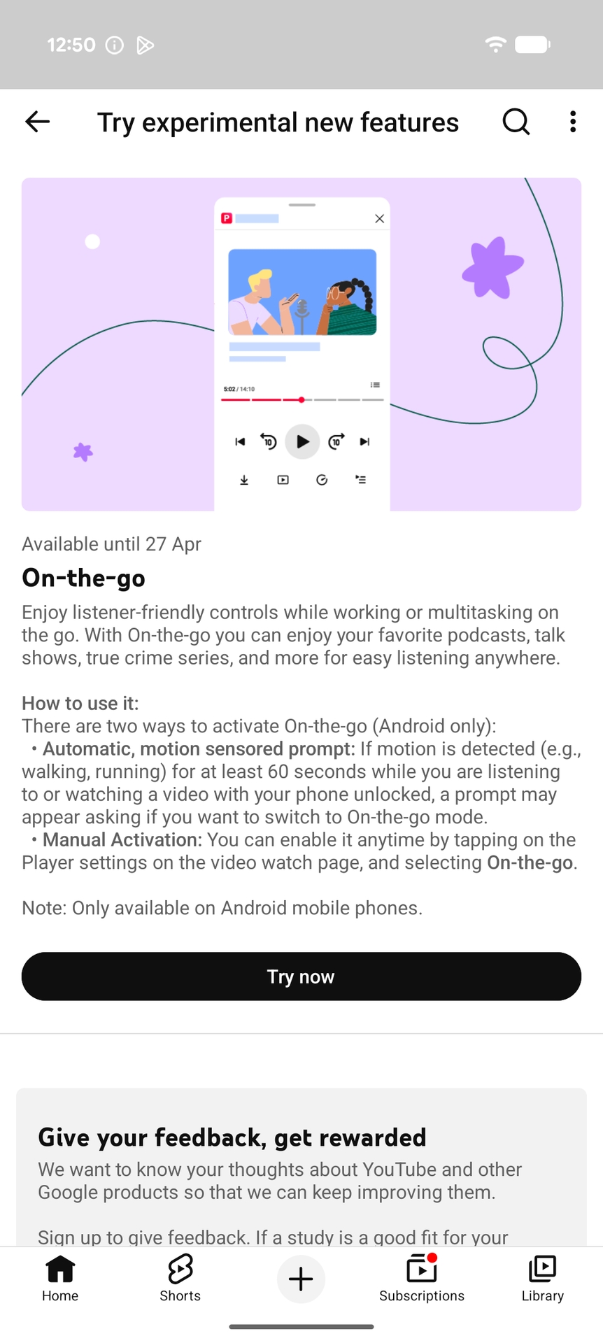 YouTube Premium On the go experimental feature (5)