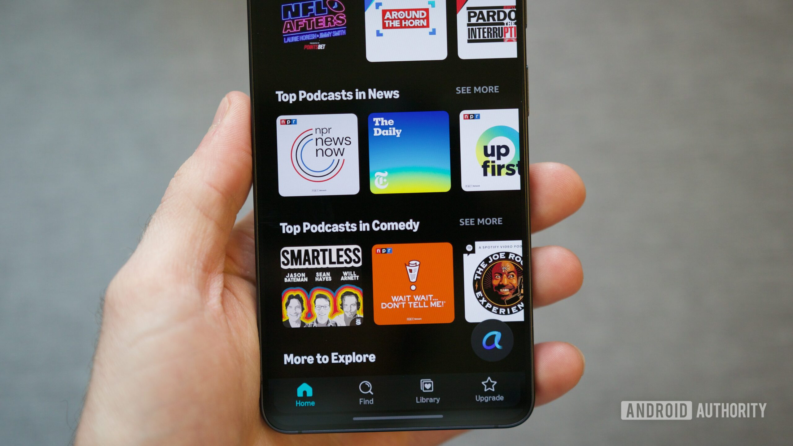 amazon music podcasts app hero Podcasts in the Amazon Music app.