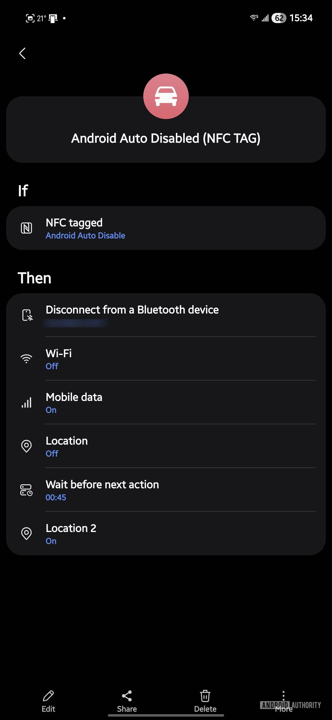 android auto nfc tags modes and routines screenshot 1