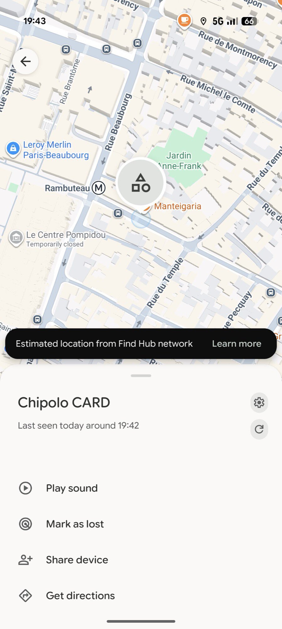 chipolo card bluetooth tracker google find hub screenshot 2