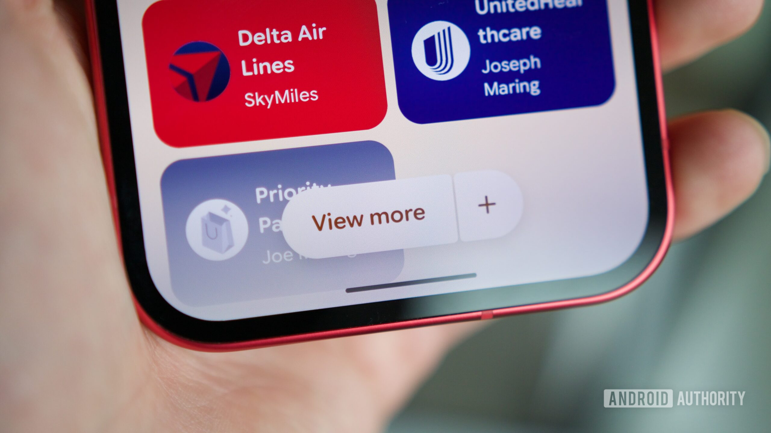 View More button in the redesigned Google Wallet app.