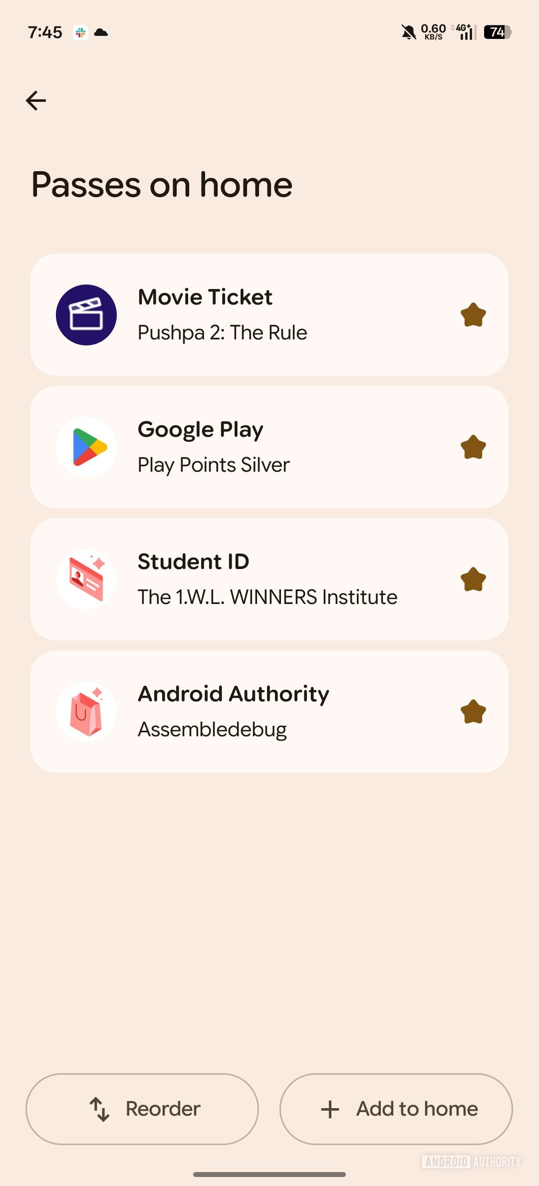 google wallet starred