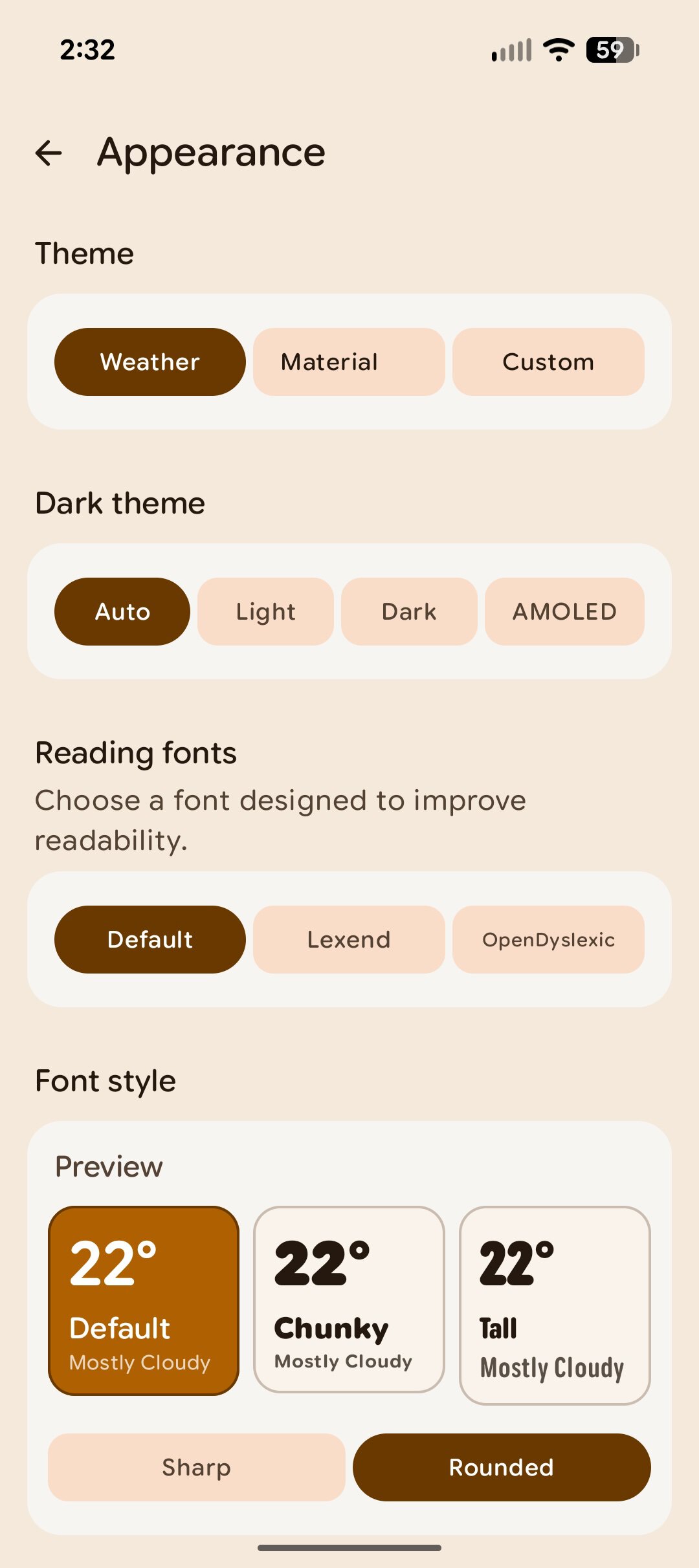 gradient weather customization screenshot 1