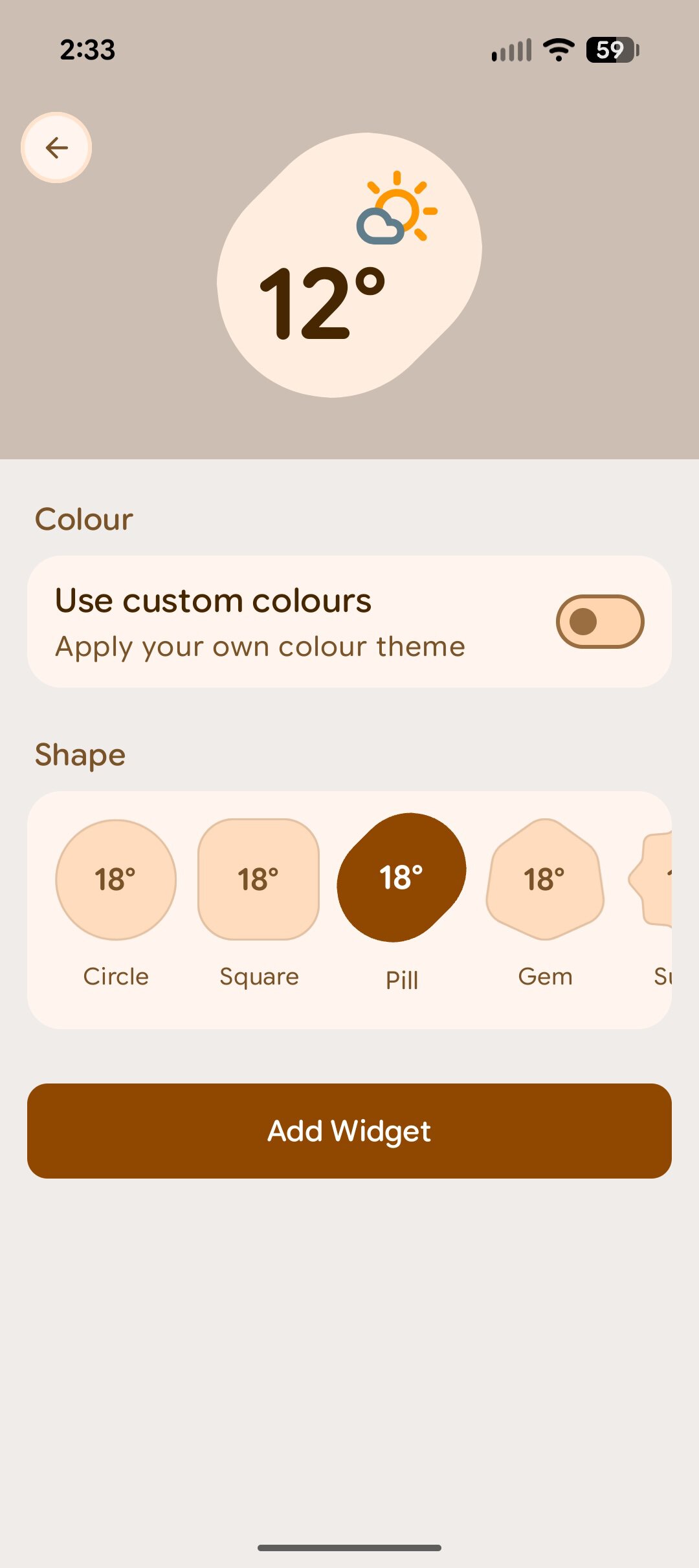 gradient weather customization screenshot 4