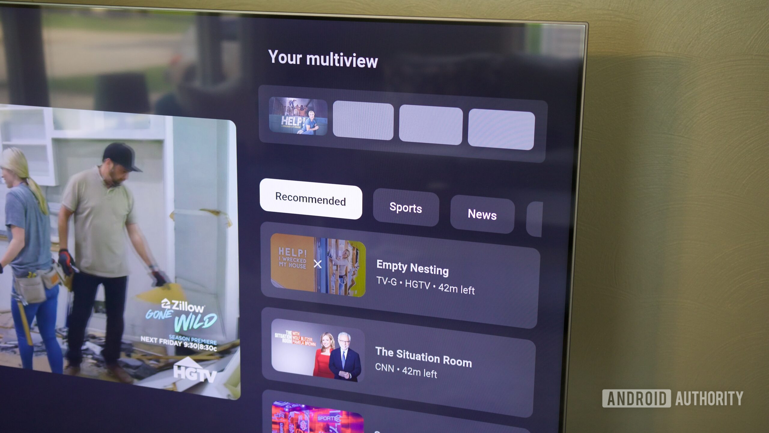 Creating a custom multiview on the YouTube TV television app.