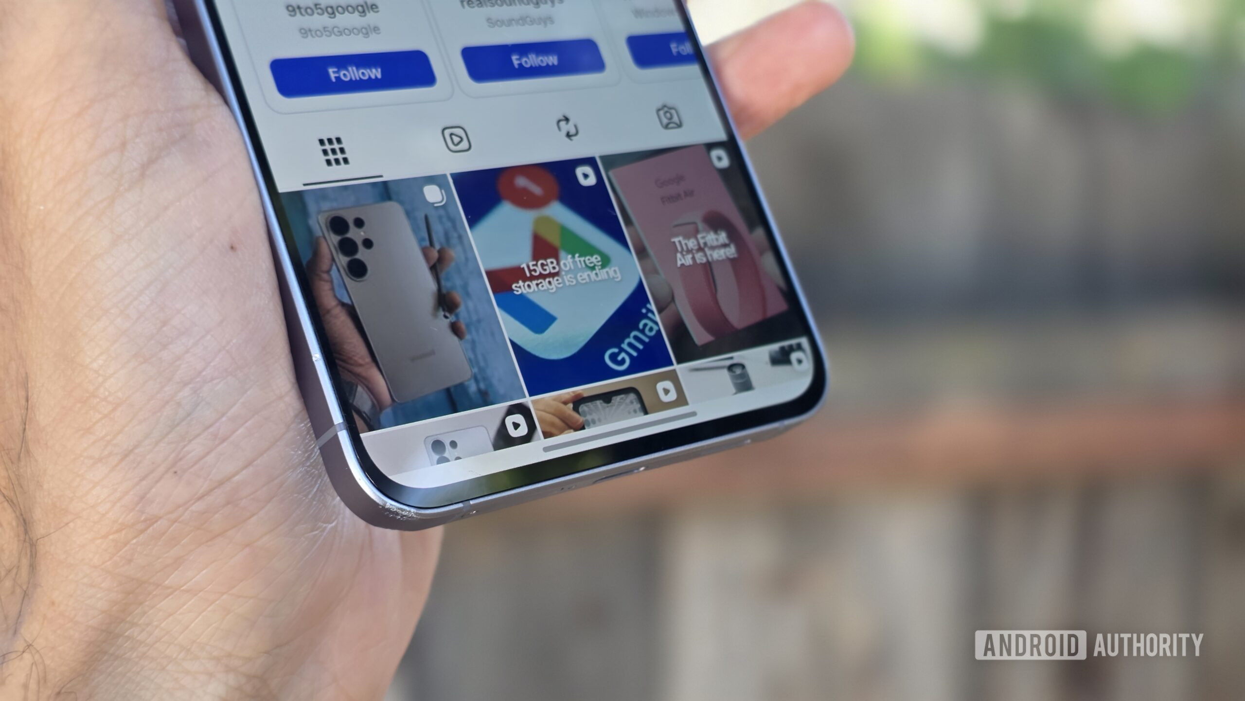 Samsung Galaxy A57 review image showing the phone's bottom bezel