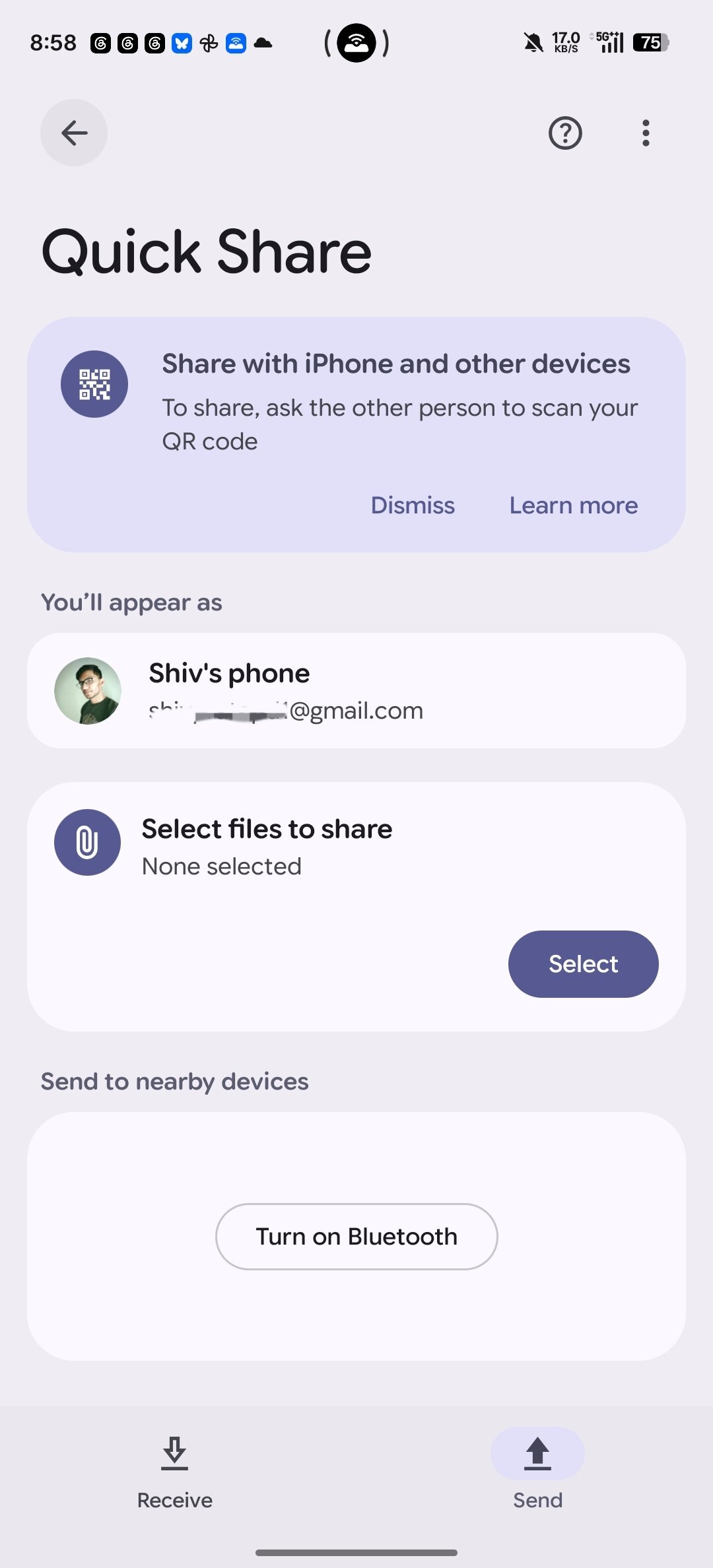 Android Quick Share QR Code iPhone 1