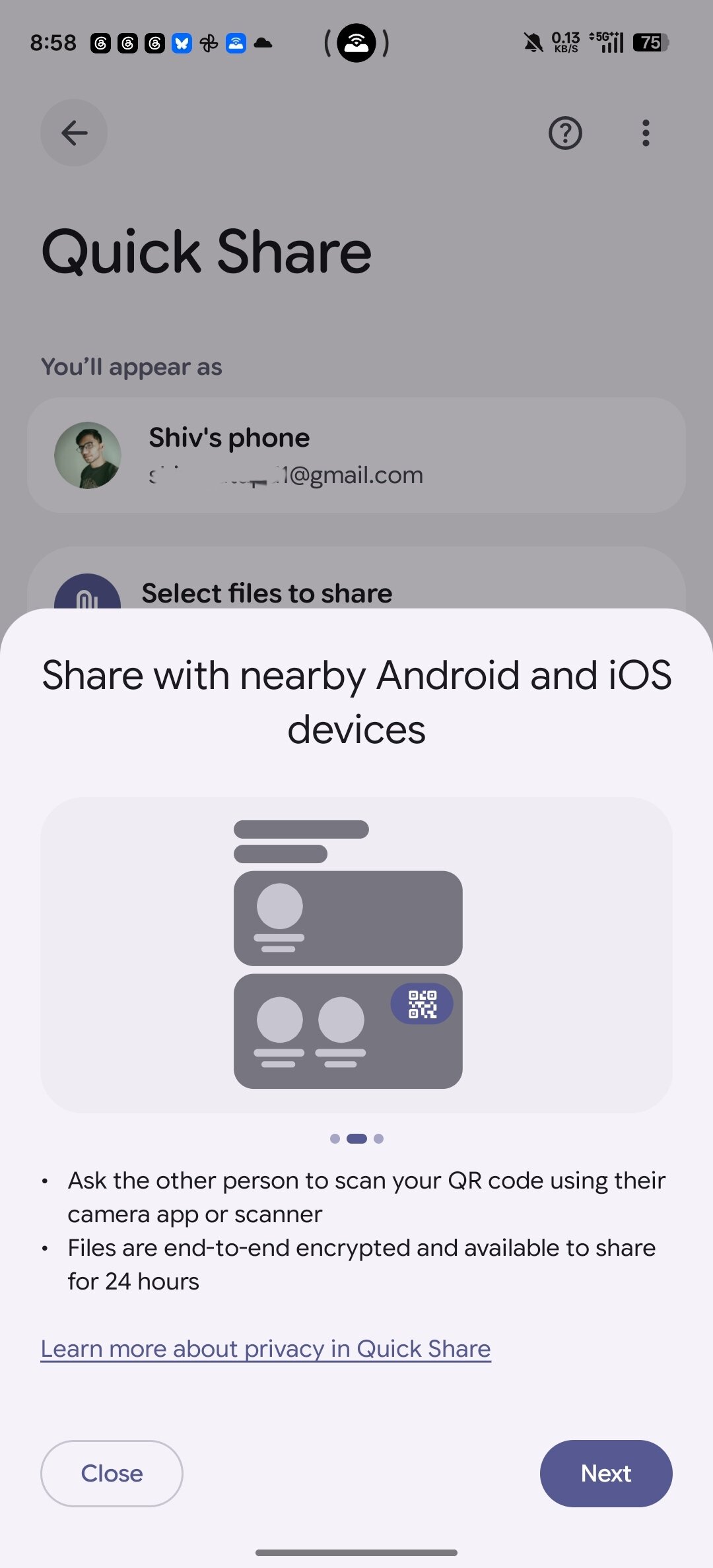 Android Quick Share QR Code iPhone2