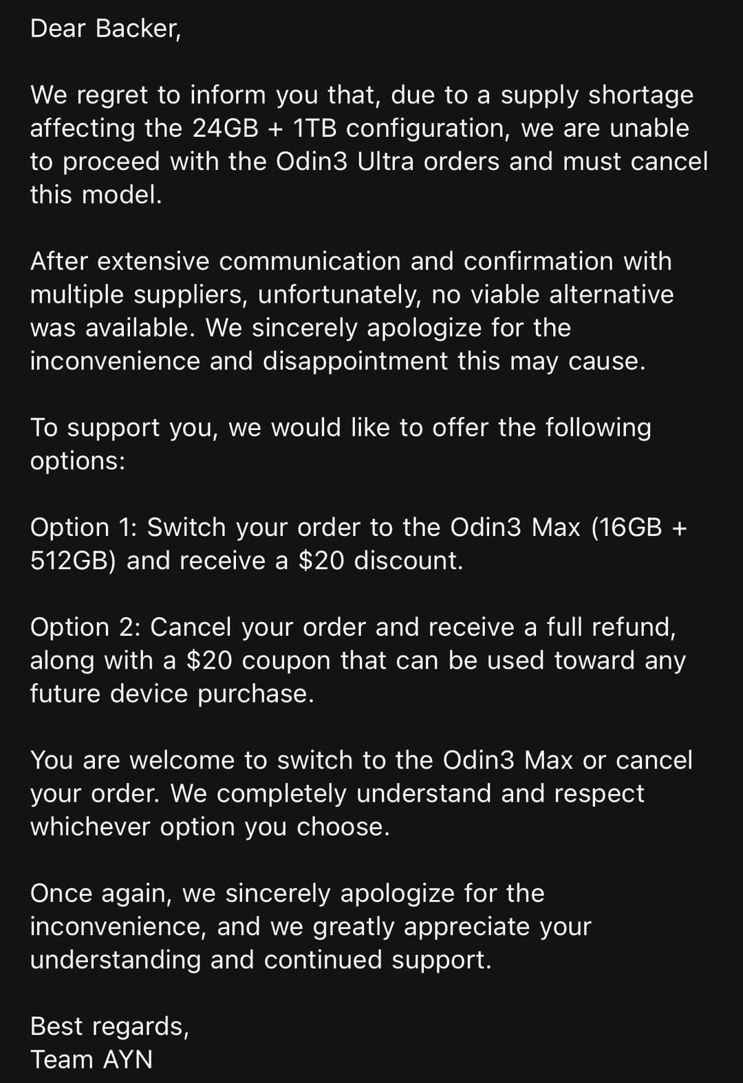 Android Handheld Woes: AYN Cancels Odin 3 Ultra Amid Persistent RAM Shortage