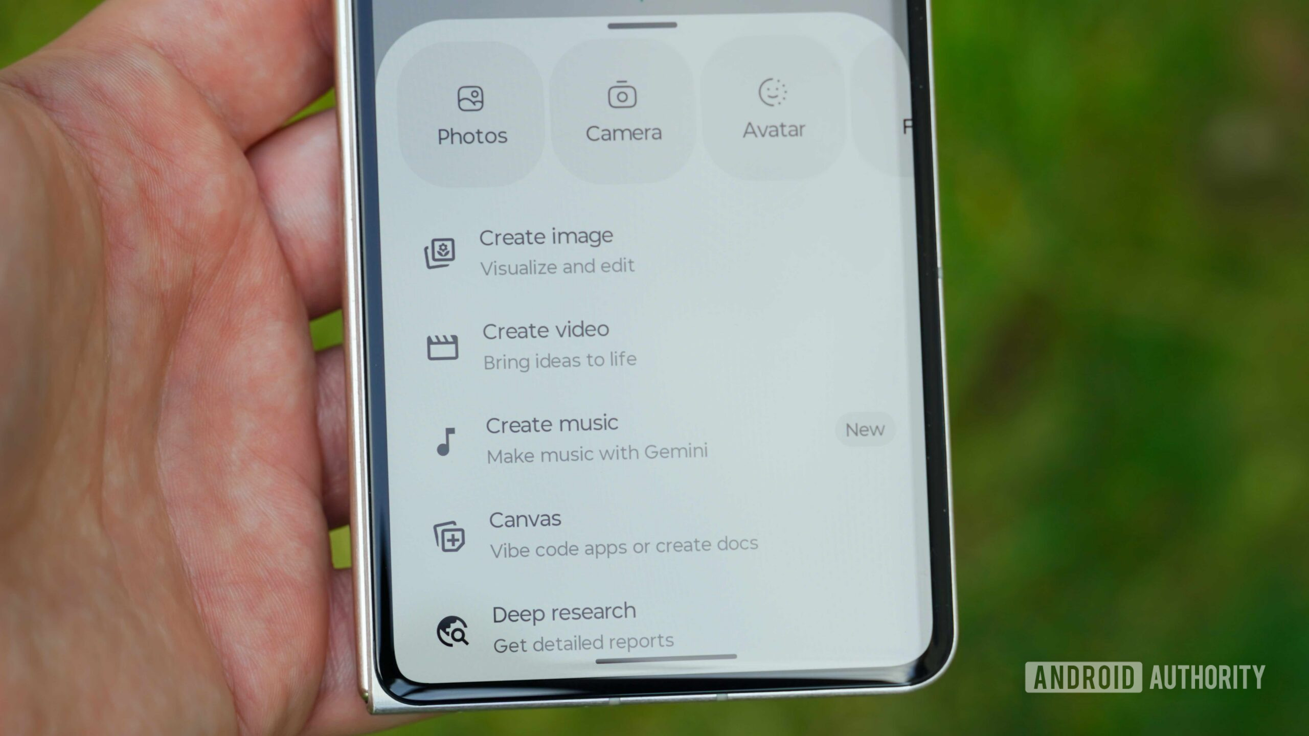 Gemini's combined tools and attachments menu.