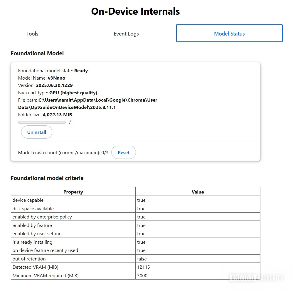 Google Chrome Gemini Nano on device AI model