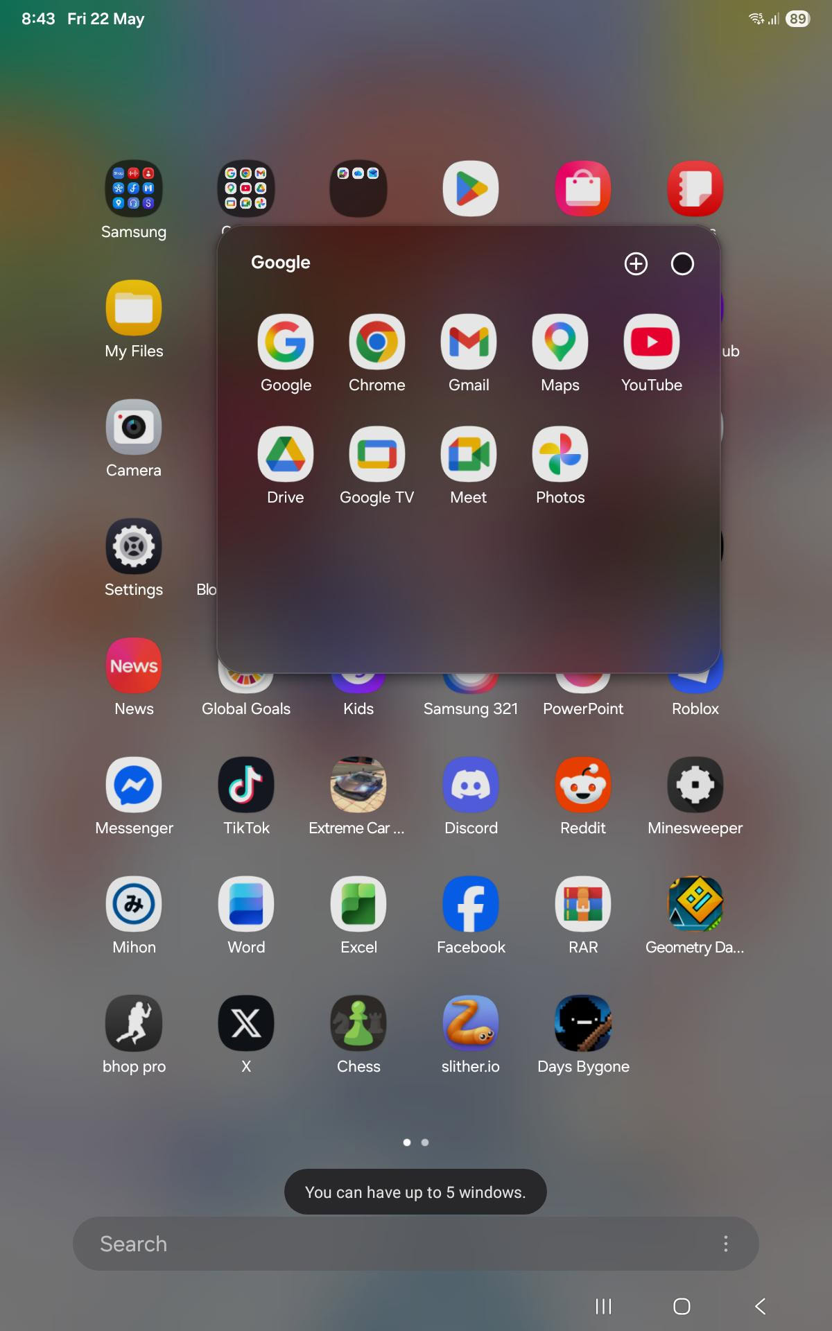 Google Chrome bug 5 windows