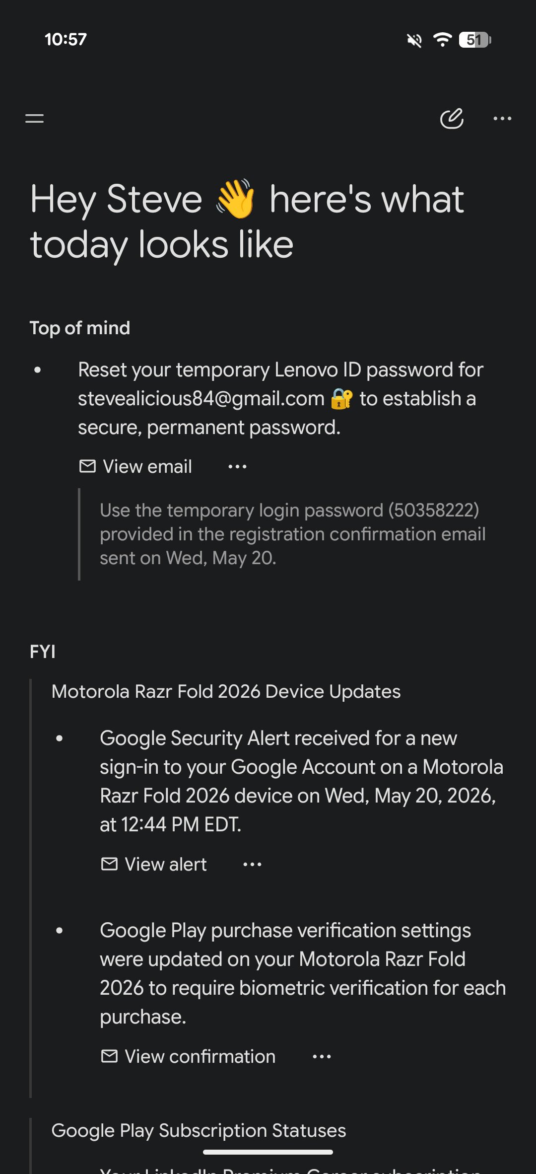 Google Daily Brief results