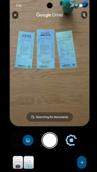 Google Drive scanner new UI