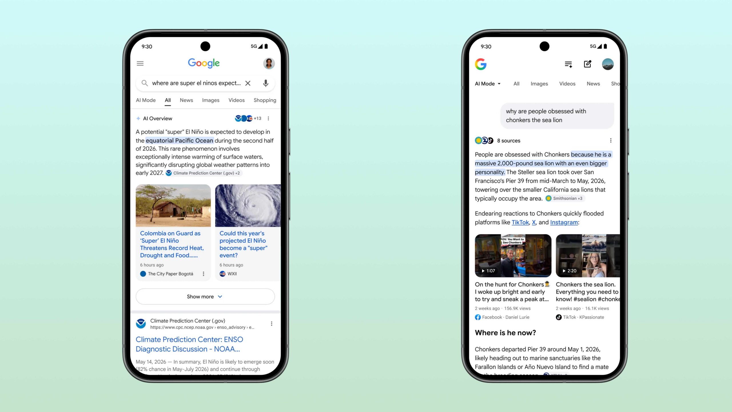 Link carousels in AI Overviews.