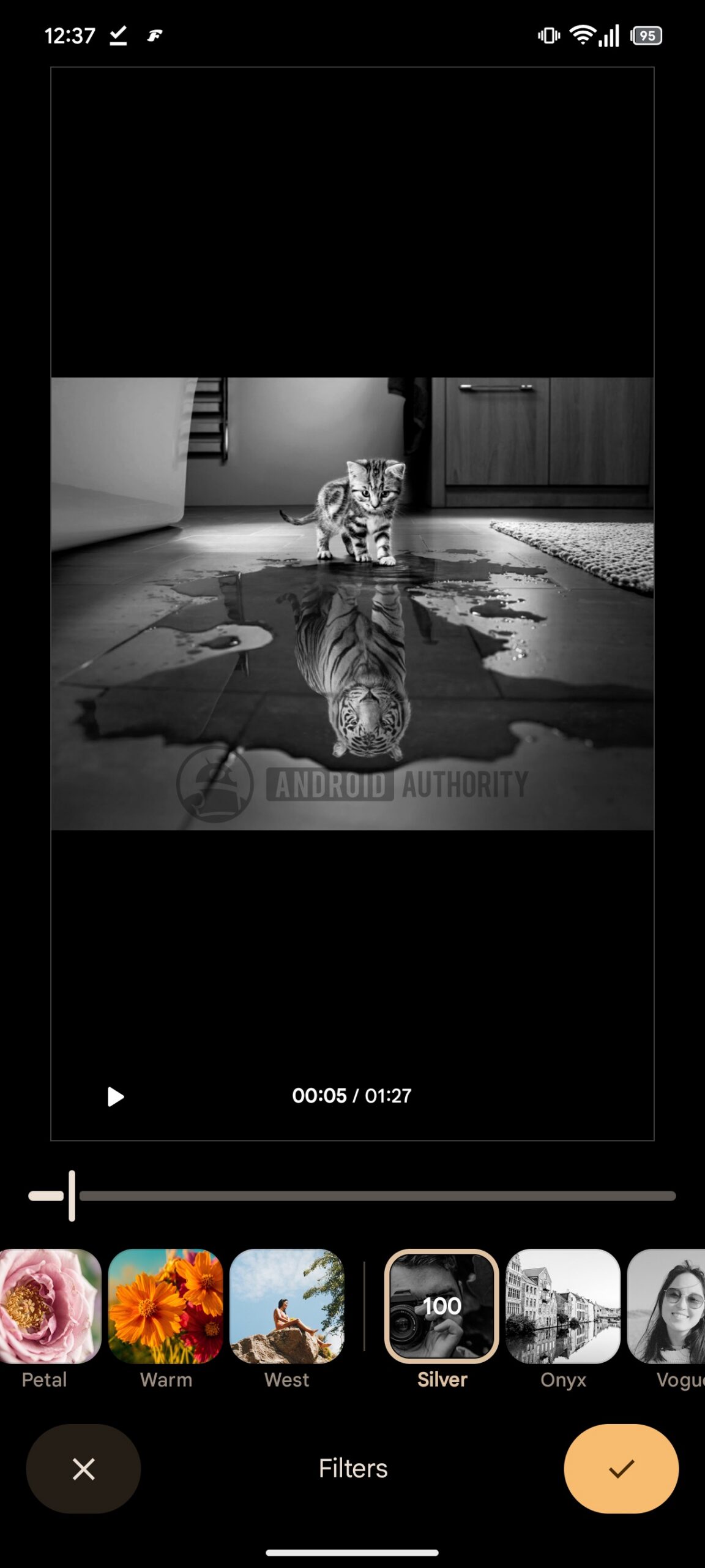 Google Photos Highlights editor filter watermarked
