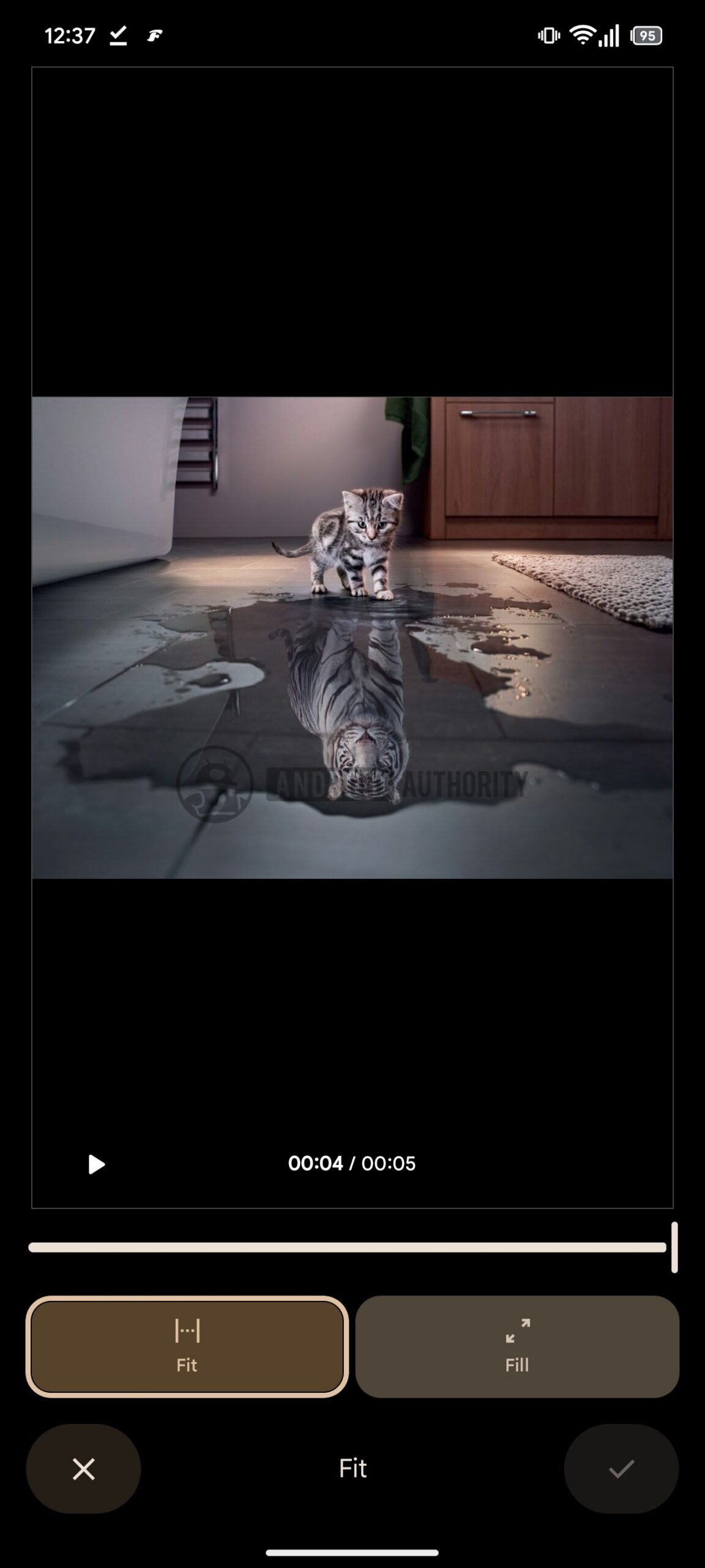 Google Photos Highlights editor fit button watermarked