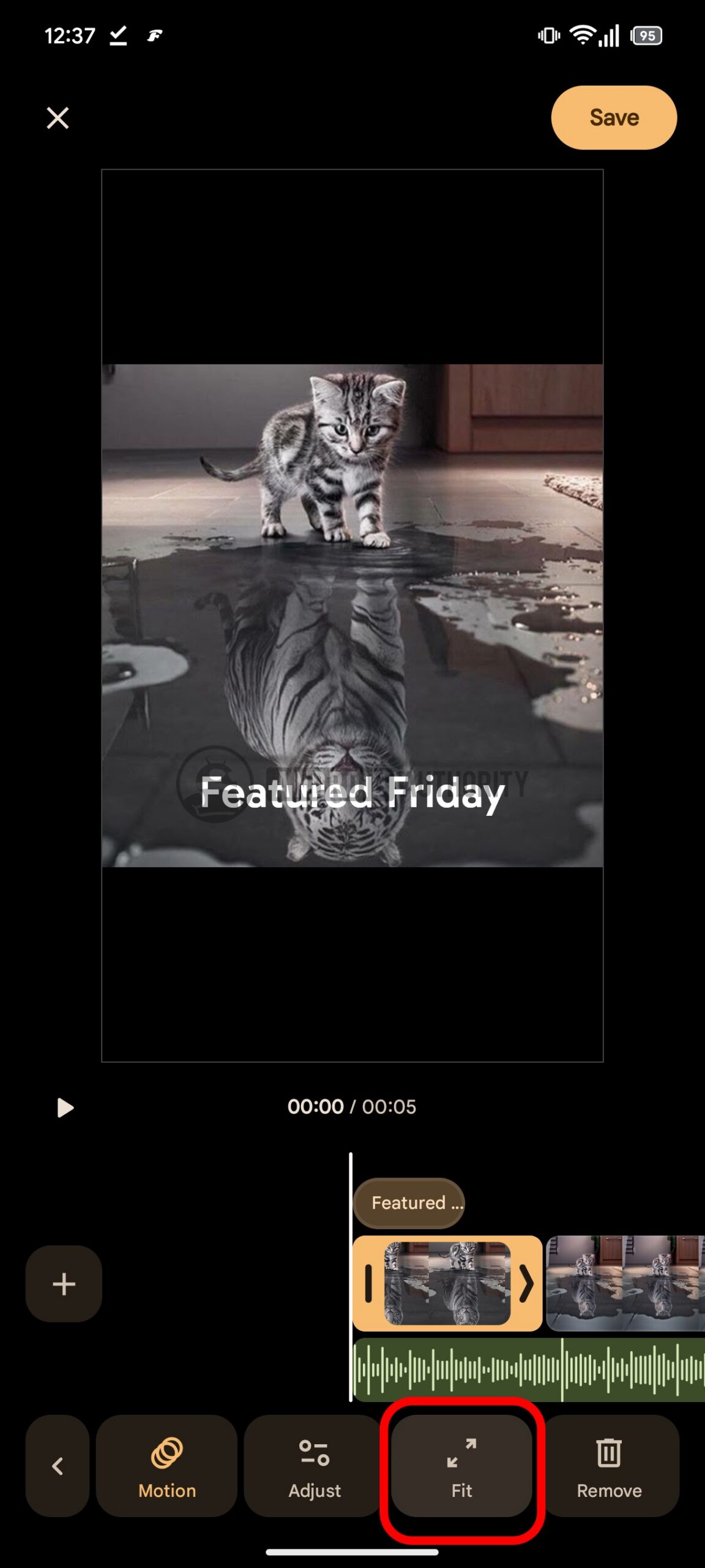 Google Photos Highlights editor fit watermarked