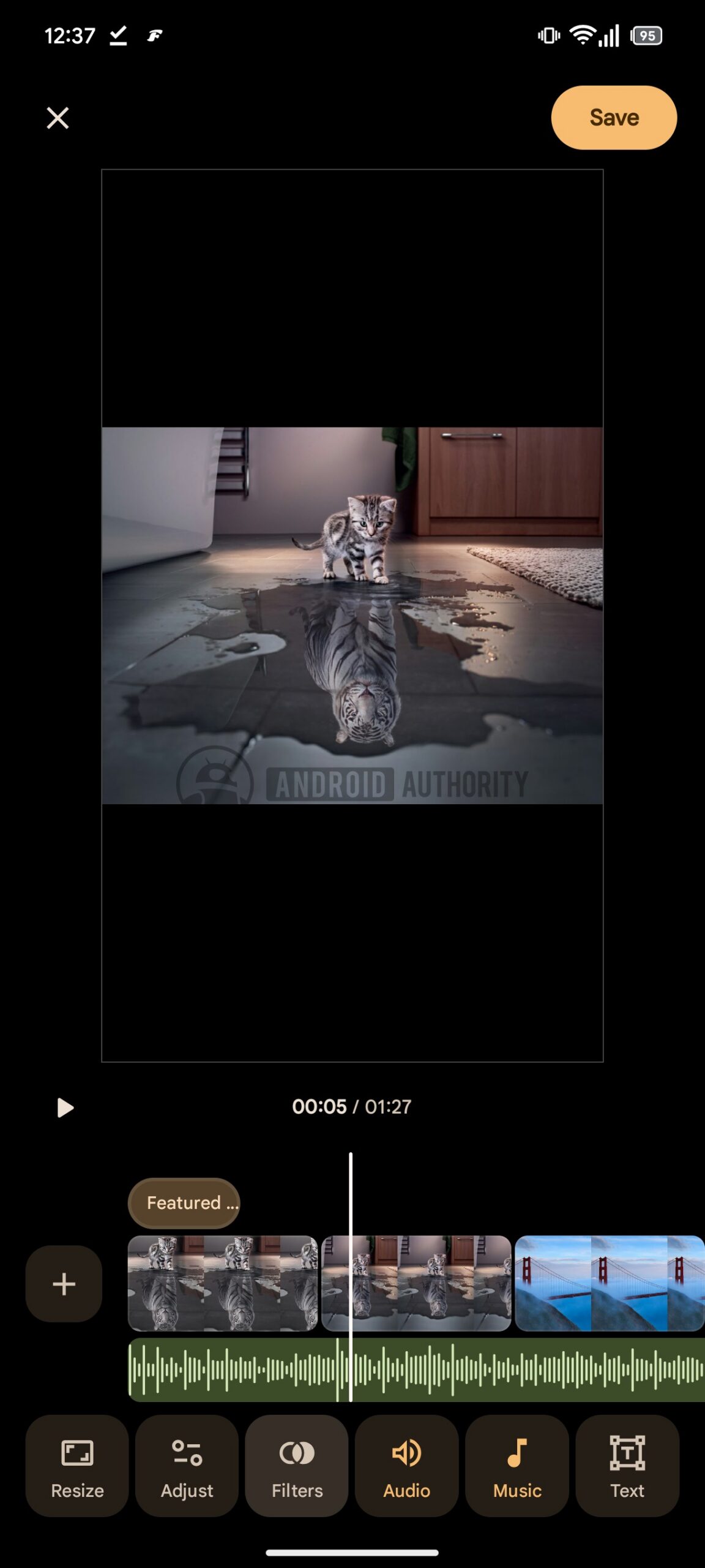 Google Photos Memories Editor features watermarked