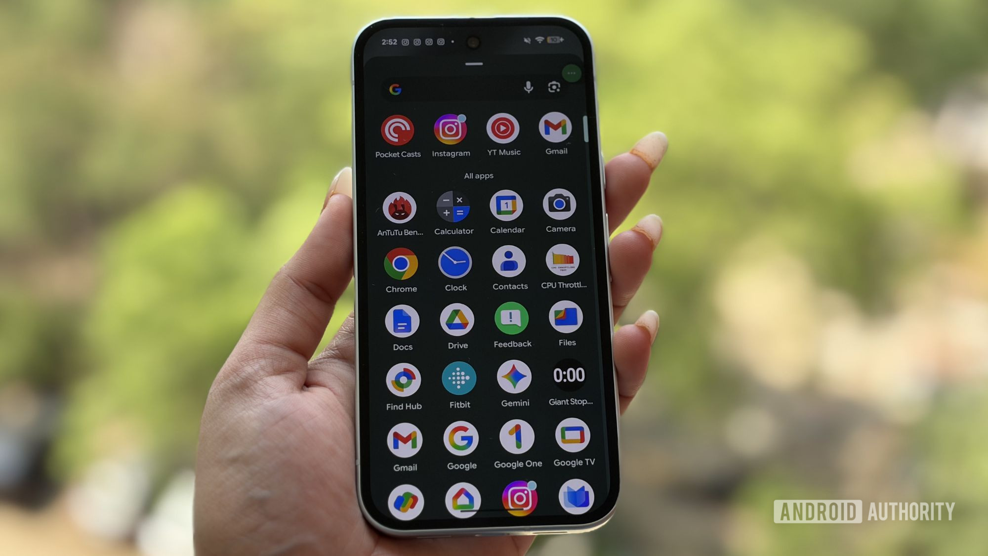 Google Pixel 10a app drawer opened